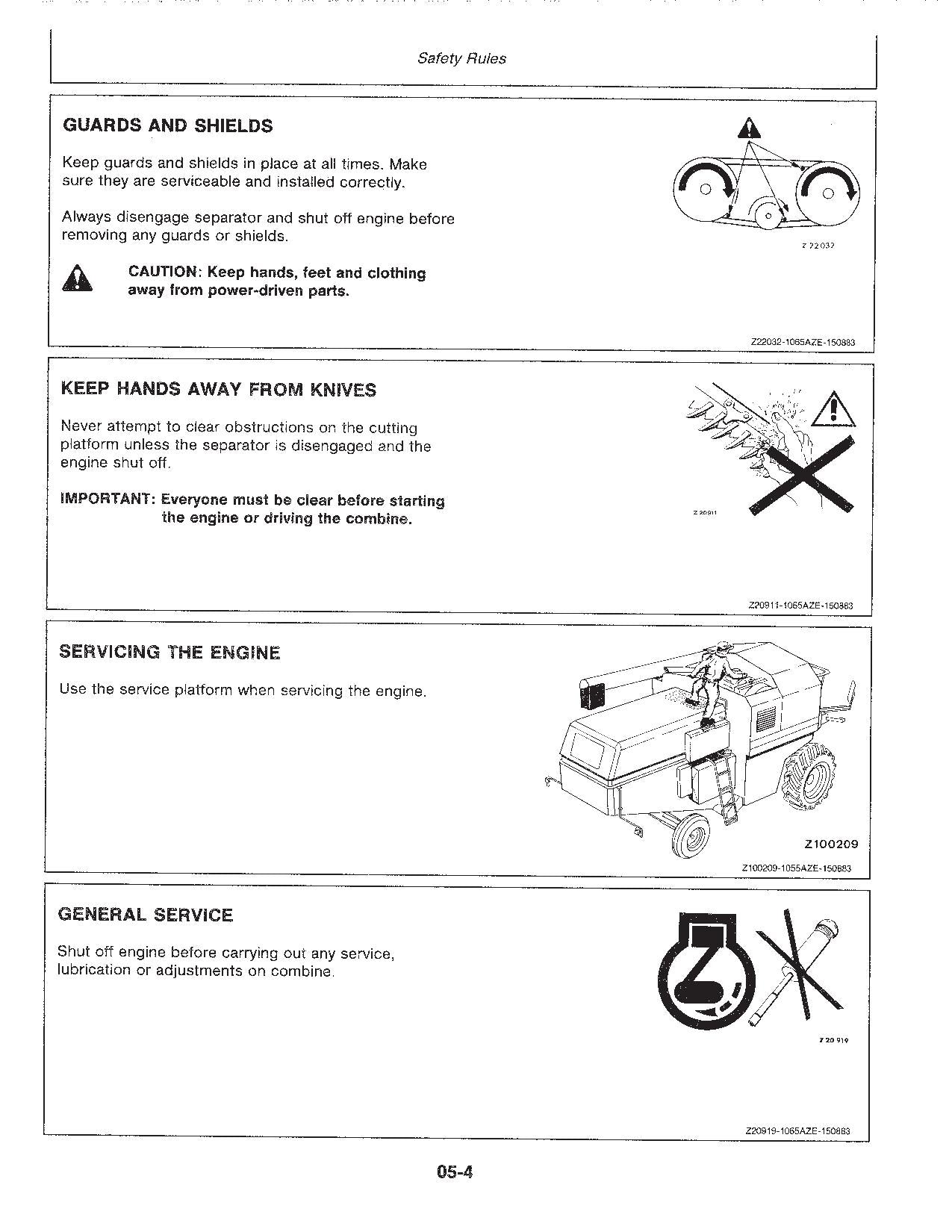 JOHN DEERE 1055 MÄHDRESCHER-BETRIEBSHANDBUCH NR. 2