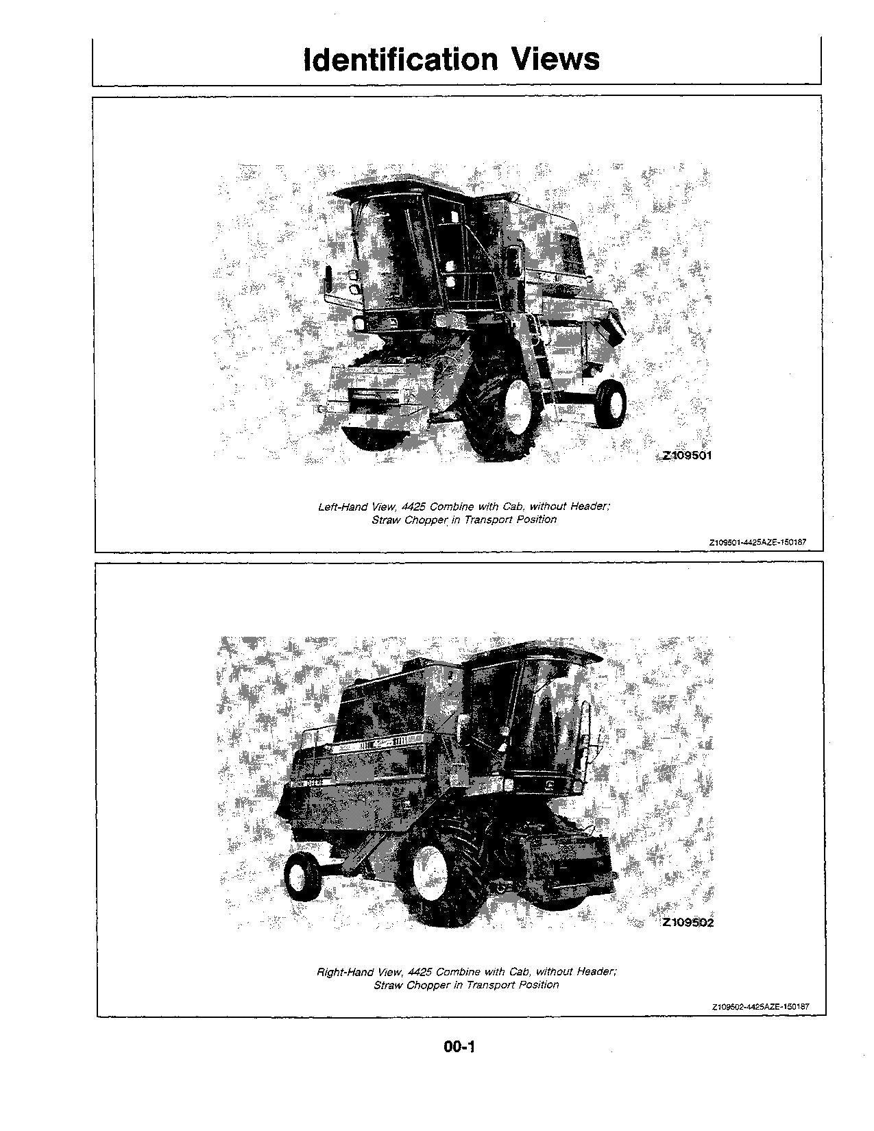 JOHN DEERE 4425 COMBINE OPERATOR MANUAL #2