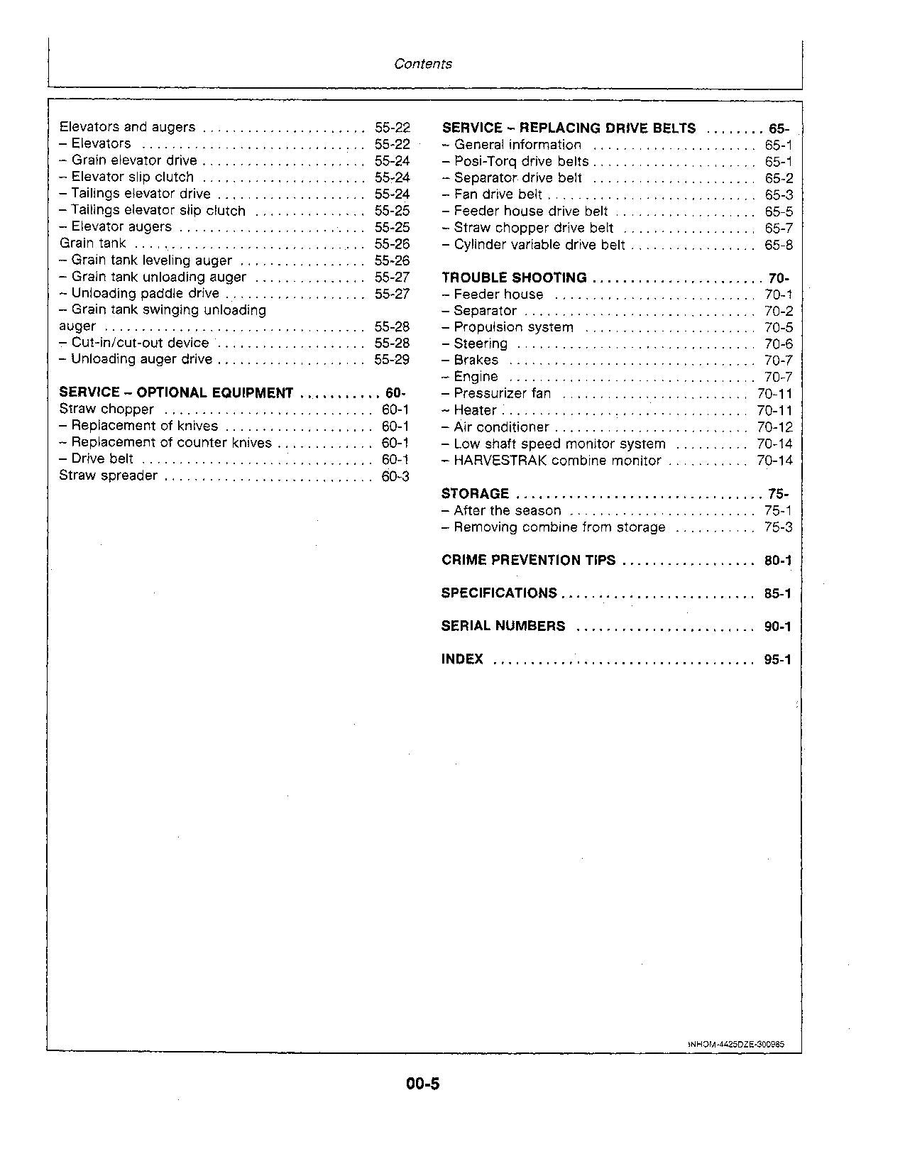 JOHN DEERE 4425 COMBINE OPERATOR MANUAL #2