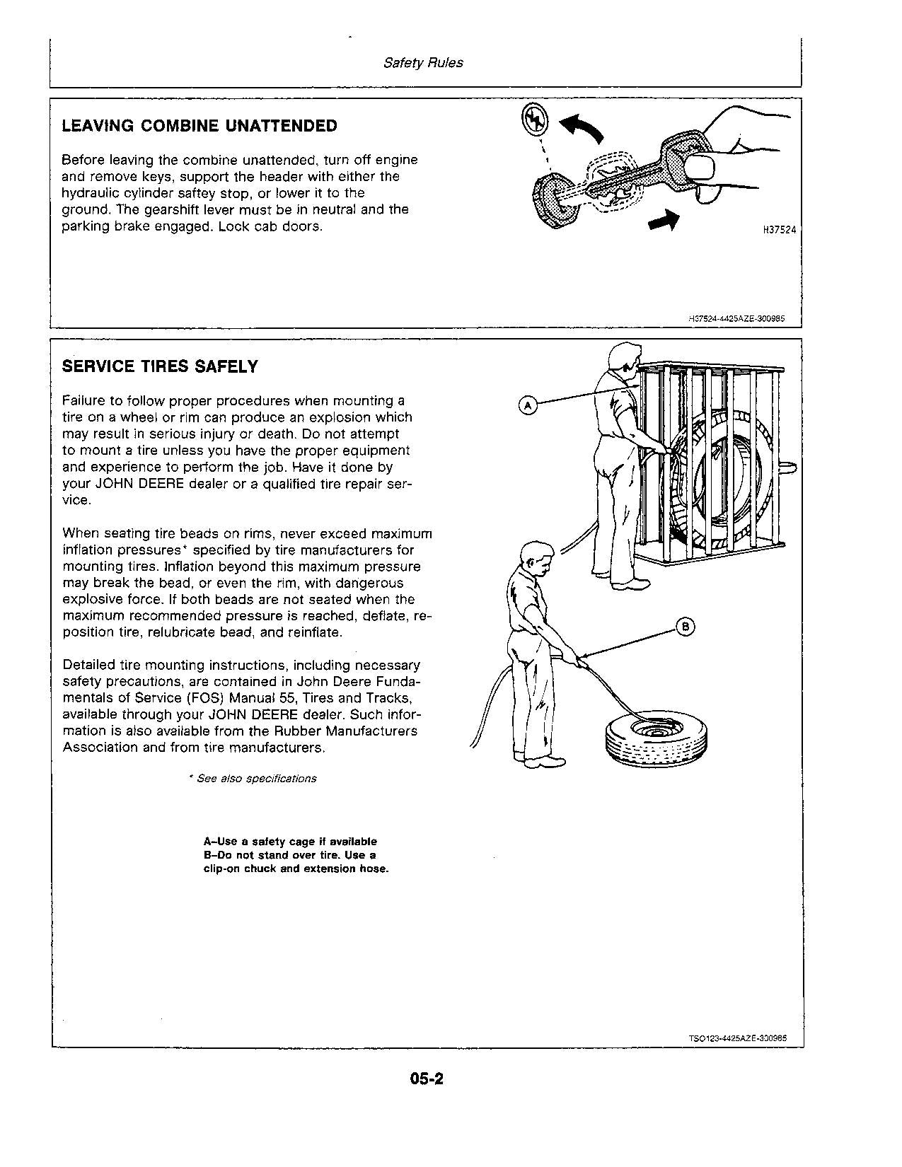 JOHN DEERE 4425 COMBINE OPERATOR MANUAL #2