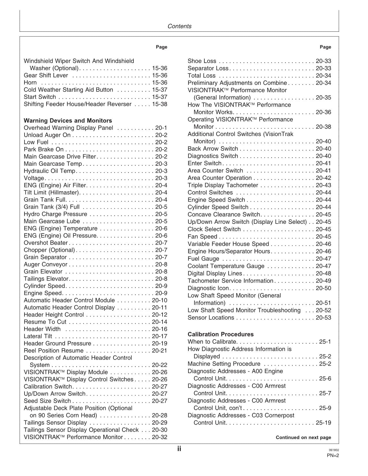 JOHN DEERE 9780 MÄHDRESCHER-BETRIEBSHANDBUCH Nr. 1