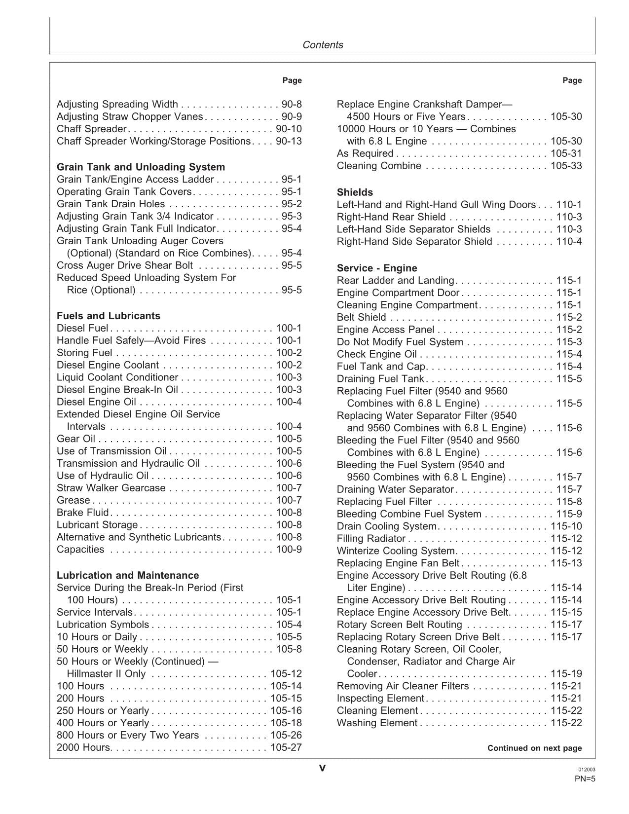 JOHN DEERE 9540 9560 9580 9640 9660 9680 COMBINE OPERATOR MANUAL