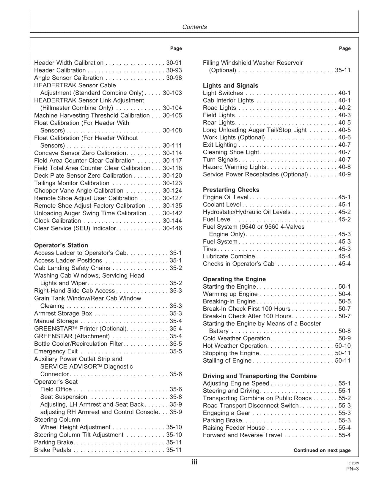 JOHN DEERE 9540 9560 9580 9640 9660 9680 COMBINE OPERATOR MANUAL