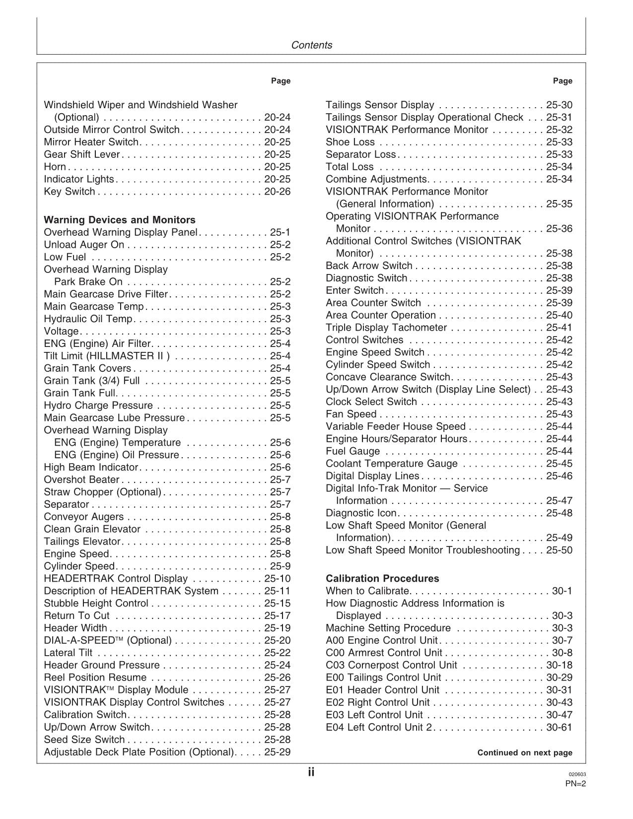 JOHN DEERE 9780 MÄHDRESCHER-BETRIEBSHANDBUCH Nr. 2