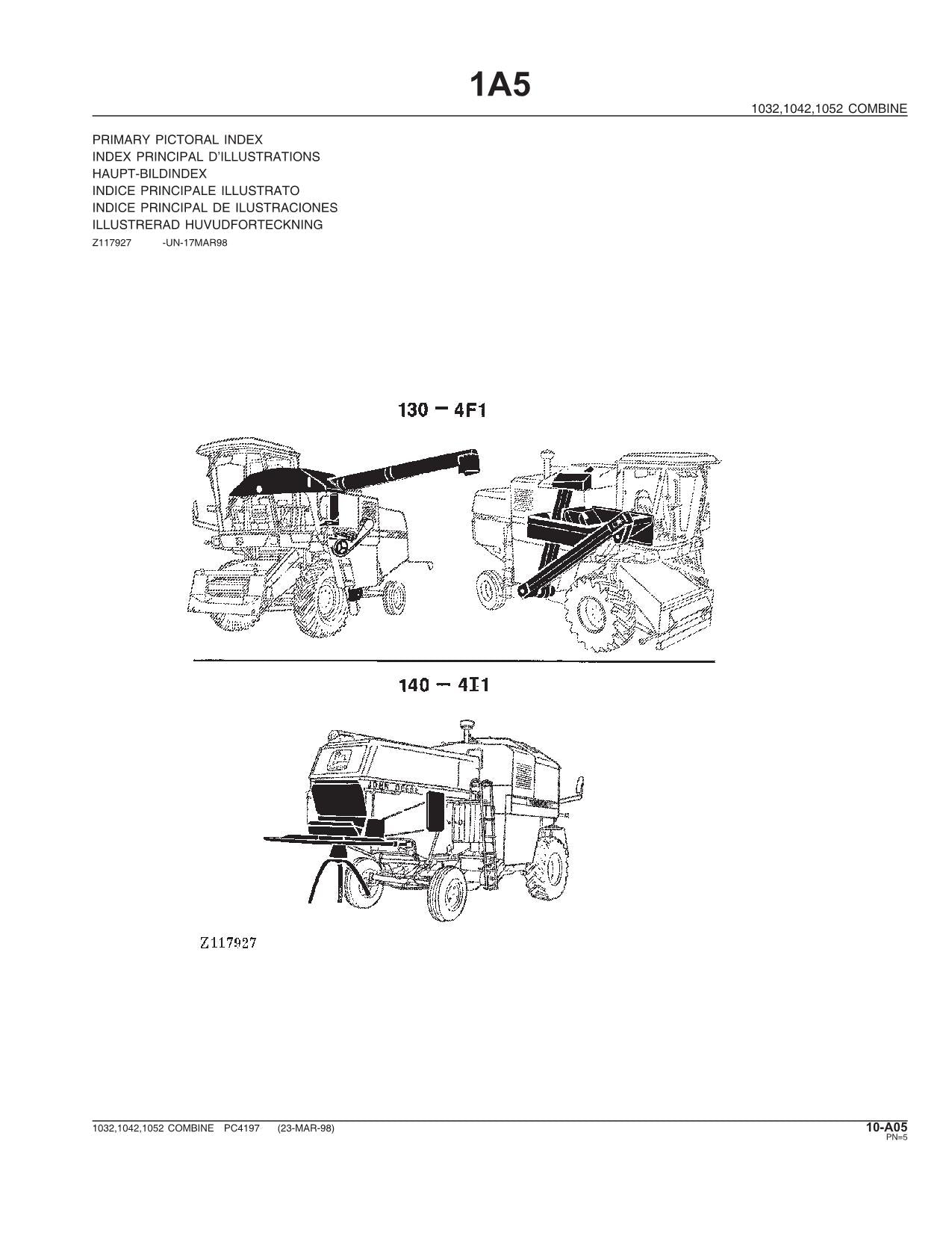 JOHN DEERE 1032 1042 1052 COMBINE OPERATOR MANUAL #2