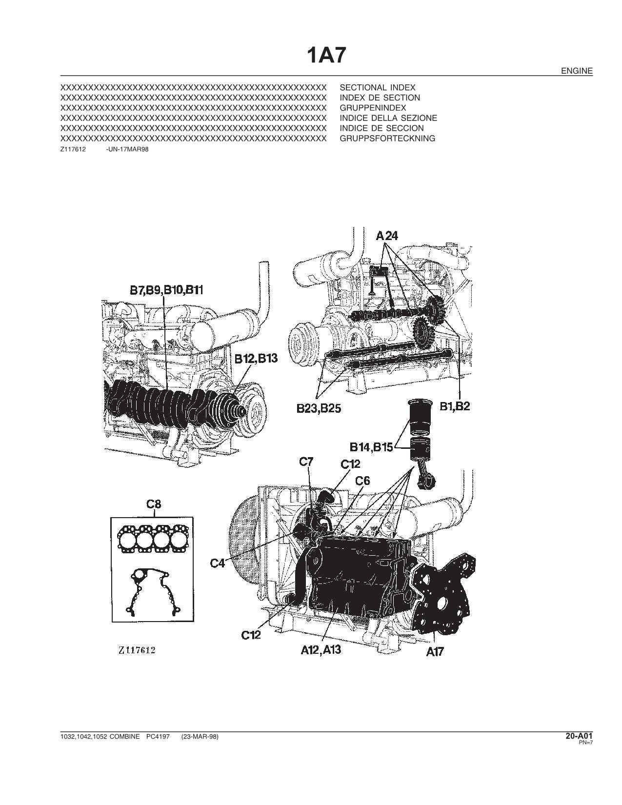 JOHN DEERE 1032 1042 1052 COMBINE OPERATOR MANUAL #2