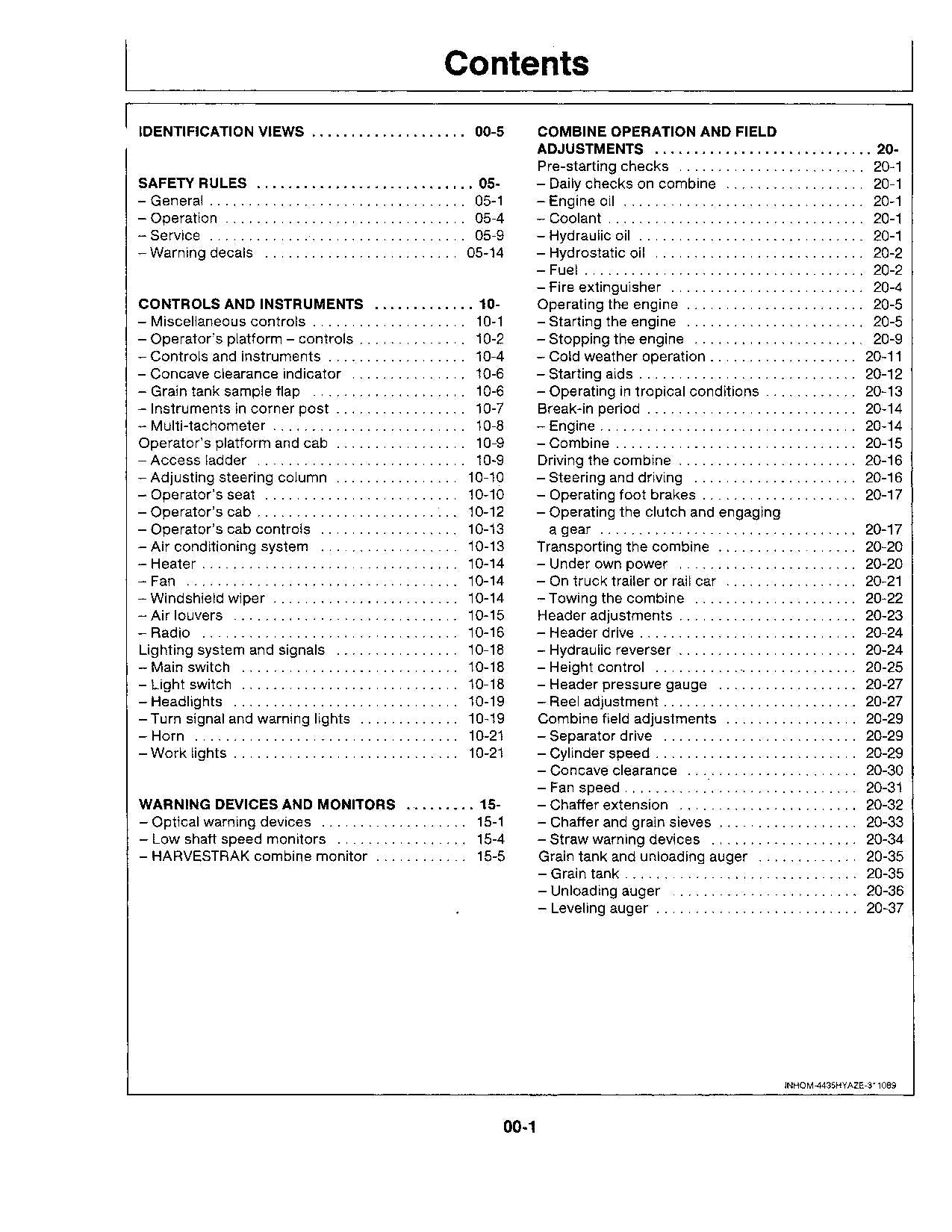 JOHN DEERE 4435 COMBINE OPERATOR MANUAL #2