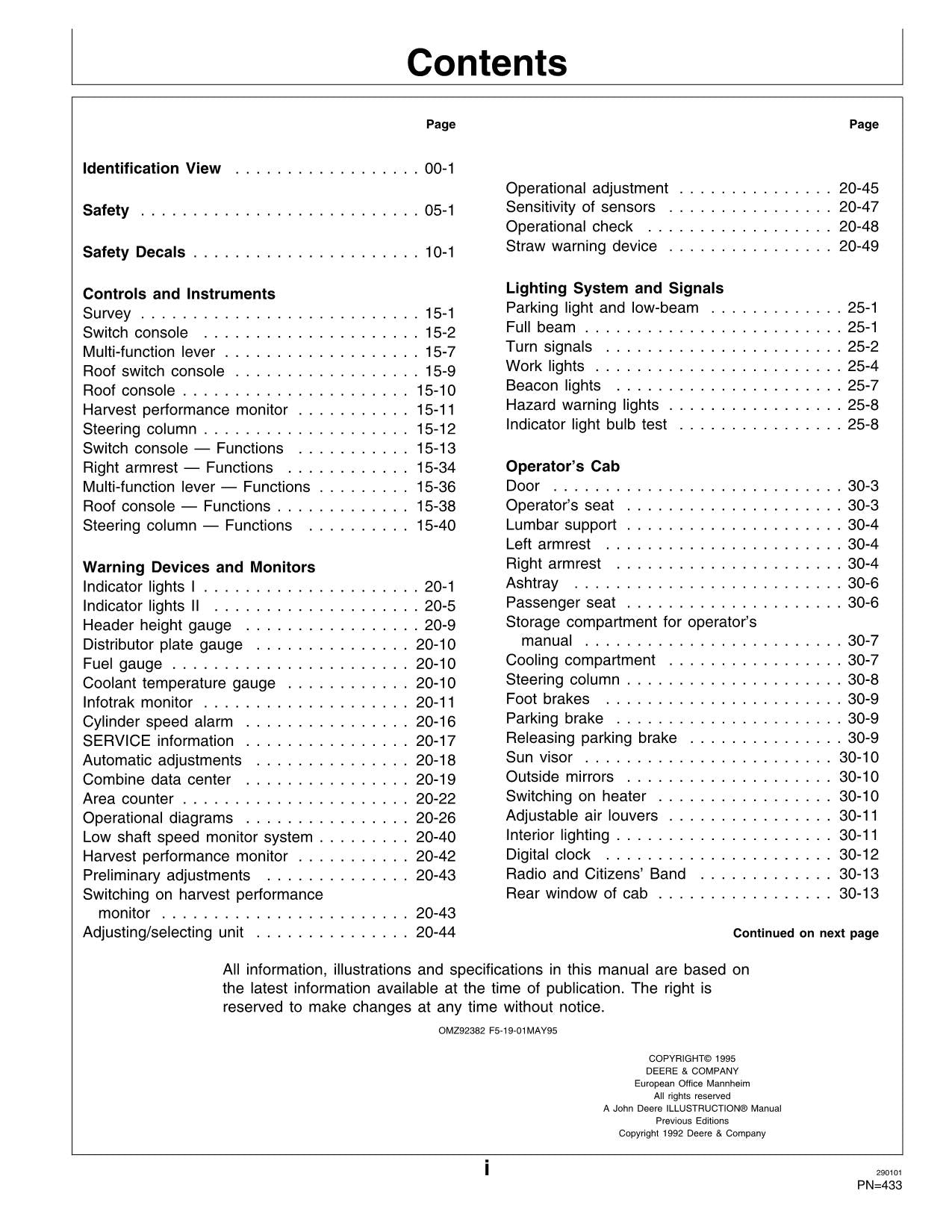 JOHN DEERE 2054 2056 2058 2064 2066 MÄHDRESCHER-BETRIEBSHANDBUCH Nr. 2