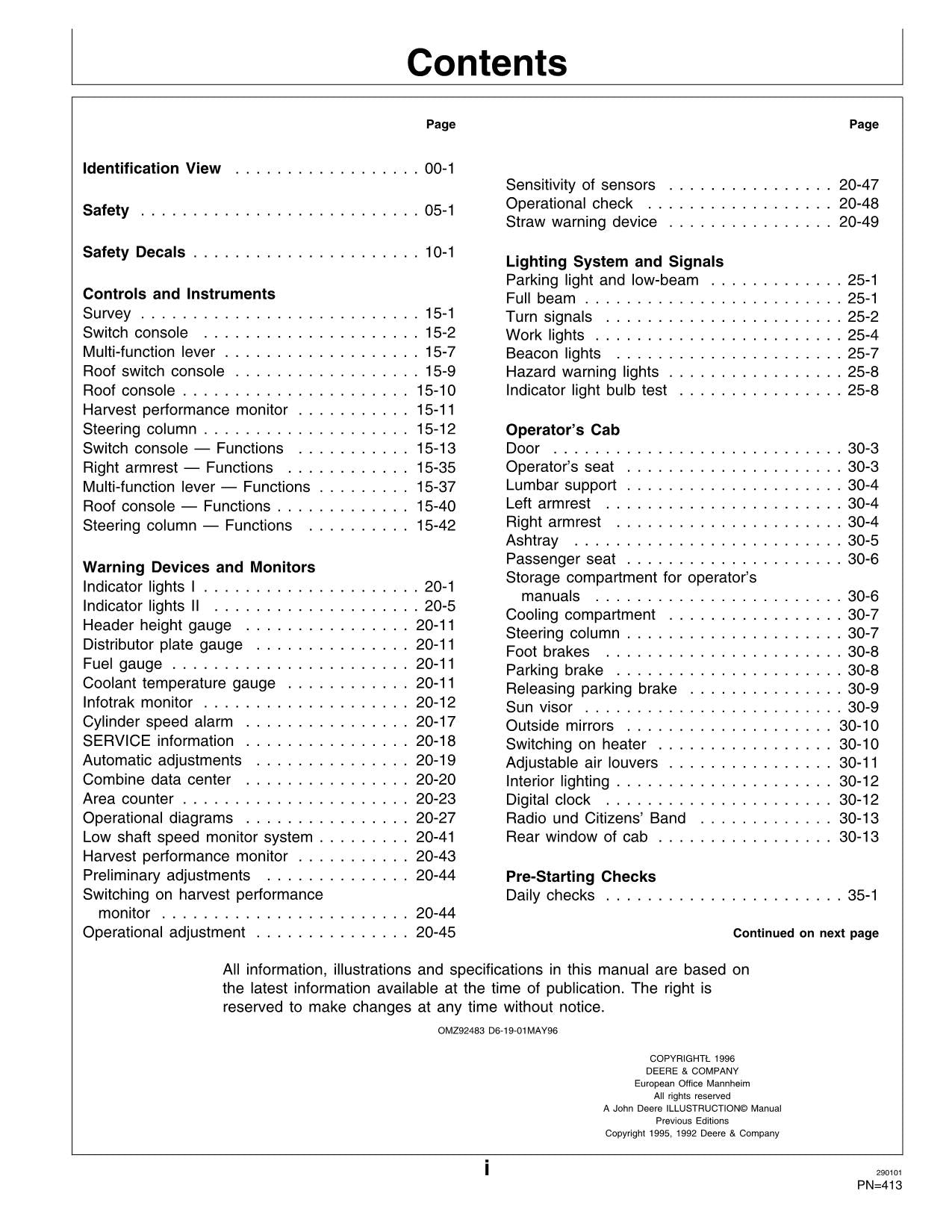 MANUEL D'UTILISATION DE LA MOISSONNEUSE-BATTEUSE JOHN DEERE 2054 2056 2058 2064 2066 #3