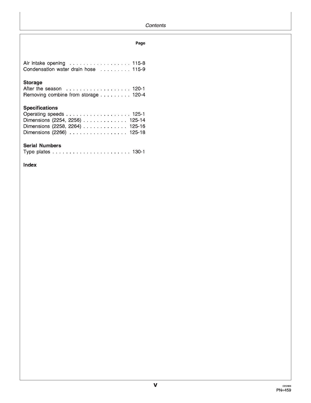 JOHN DEERE 2254 2256 2258 2264 2266 COMBINE OPERATOR MANUAL #2