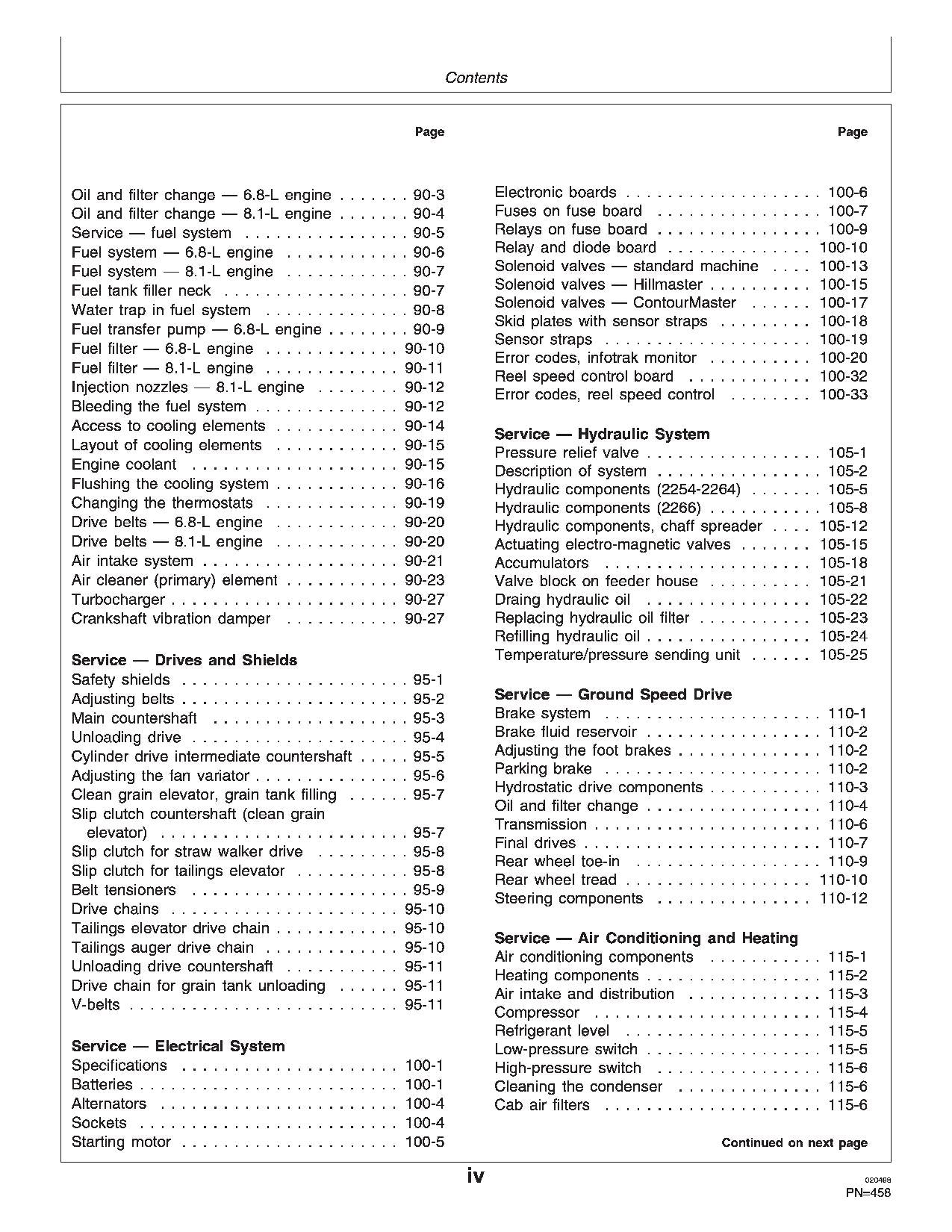 JOHN DEERE 2254 2256 2258 2264 2266 MÄHDRESCHER-BETRIEBSHANDBUCH Nr. 2