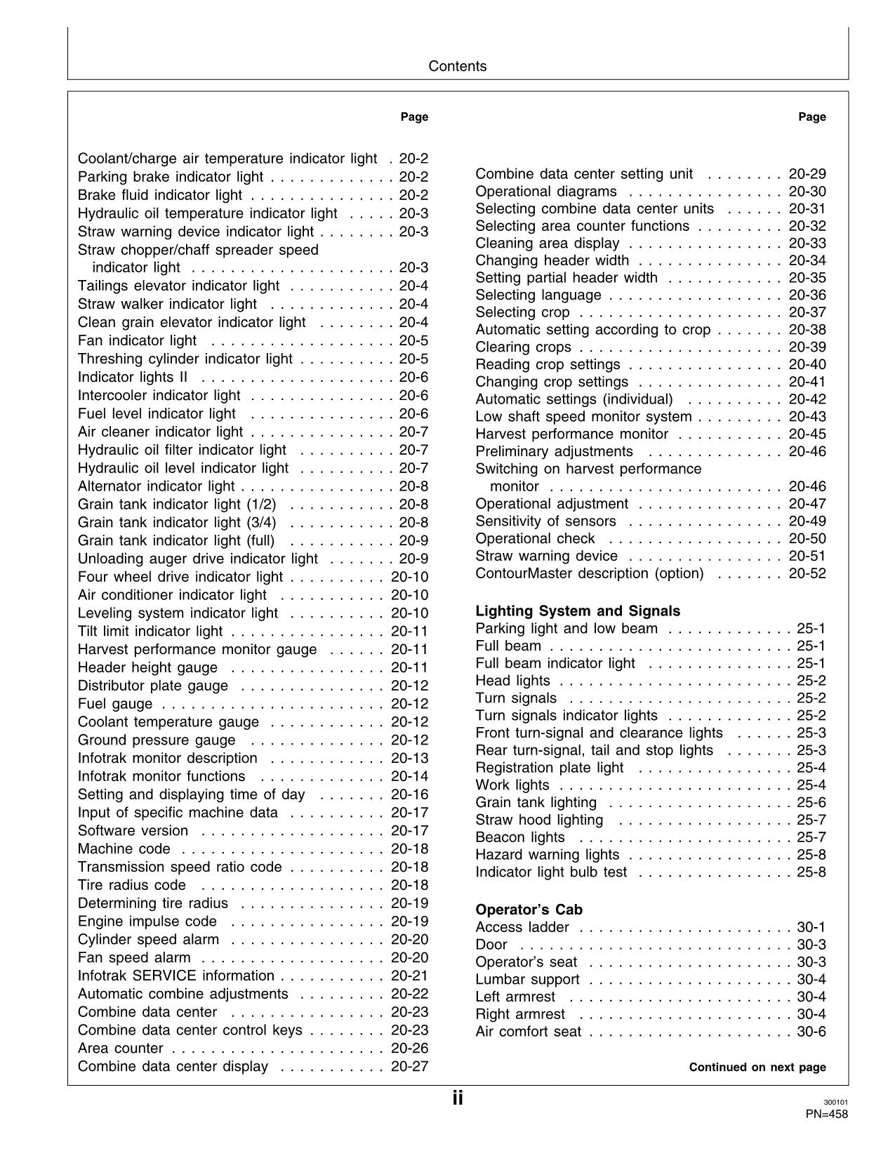 JOHN DEERE 2254 2256 2258 2264 2266 MÄHDRESCHER-BETRIEBSHANDBUCH Nr. 3