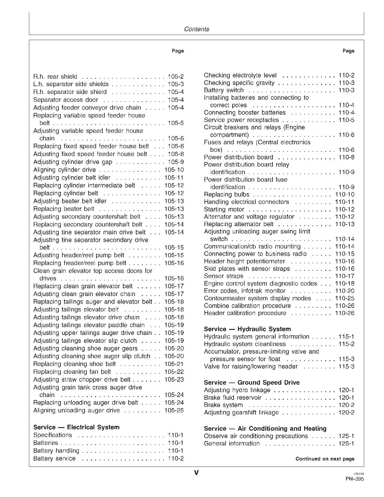 JOHN DEERE CTS MÄHDRESCHER-BETRIEBSHANDBUCH NR. 5