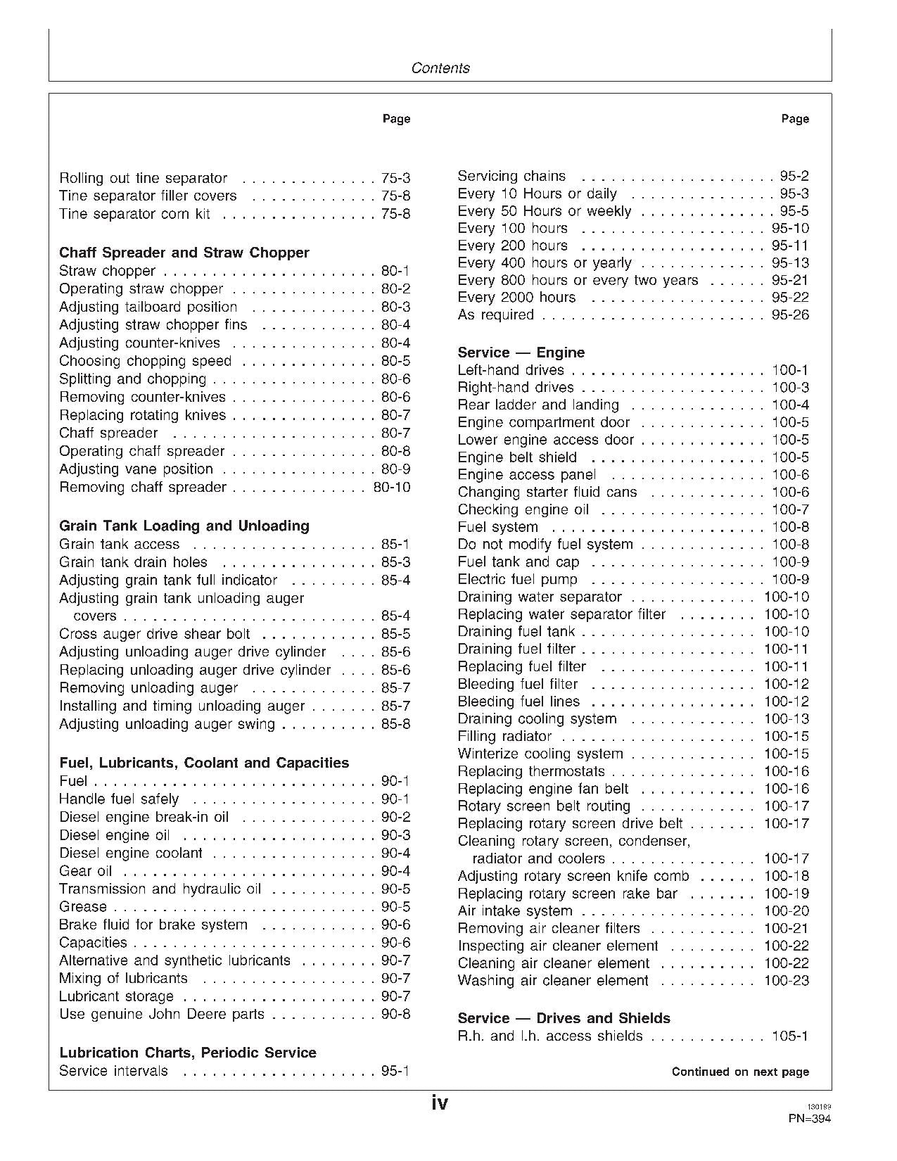 JOHN DEERE CTS MÄHDRESCHER-BETRIEBSHANDBUCH NR. 5