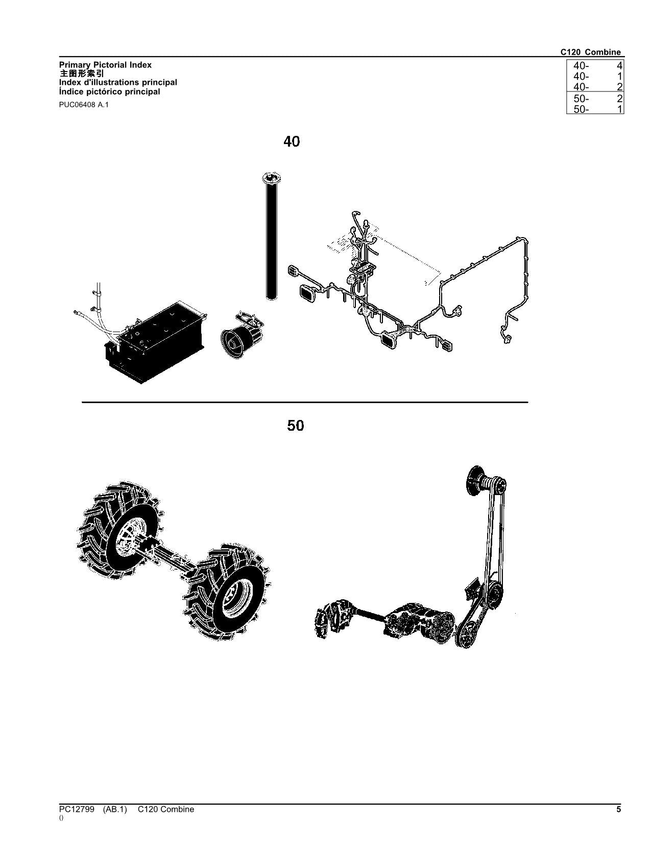 JOHN DEERE C120 MÄHDRESCHER-ERSATZTEILKATALOGHANDBUCH