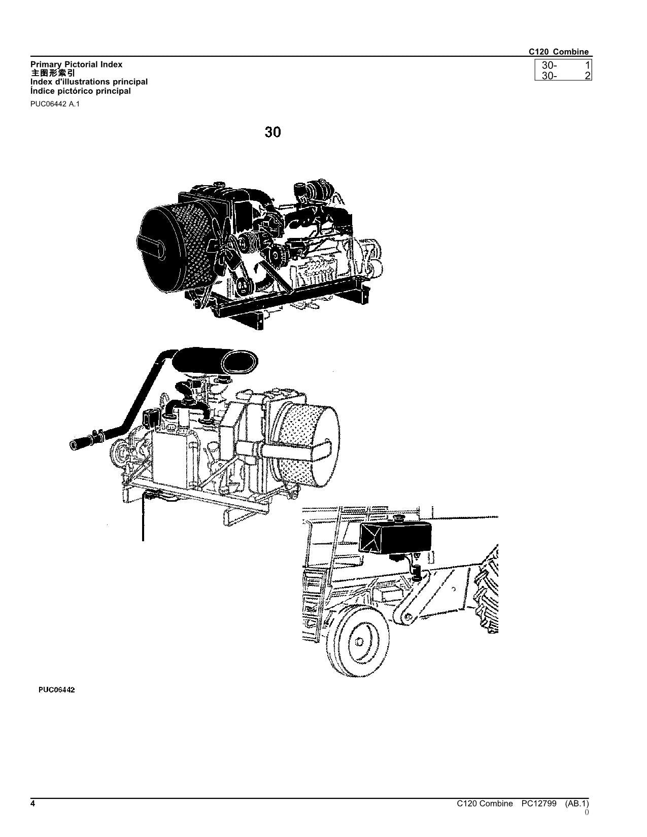 MANUEL DU CATALOGUE DES PIÈCES DE LA MOISSONNEUSE-BATTEUSE JOHN DEERE C120