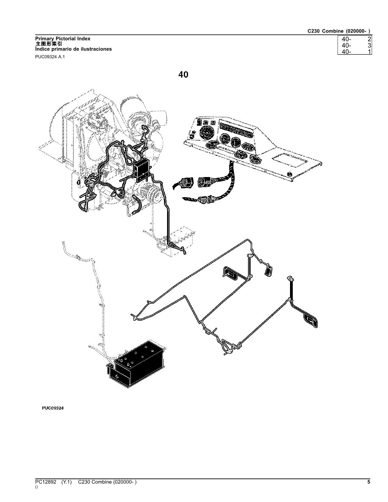 JOHN DEERE C230 COMBINE PARTS CATALOG MANUAL #1