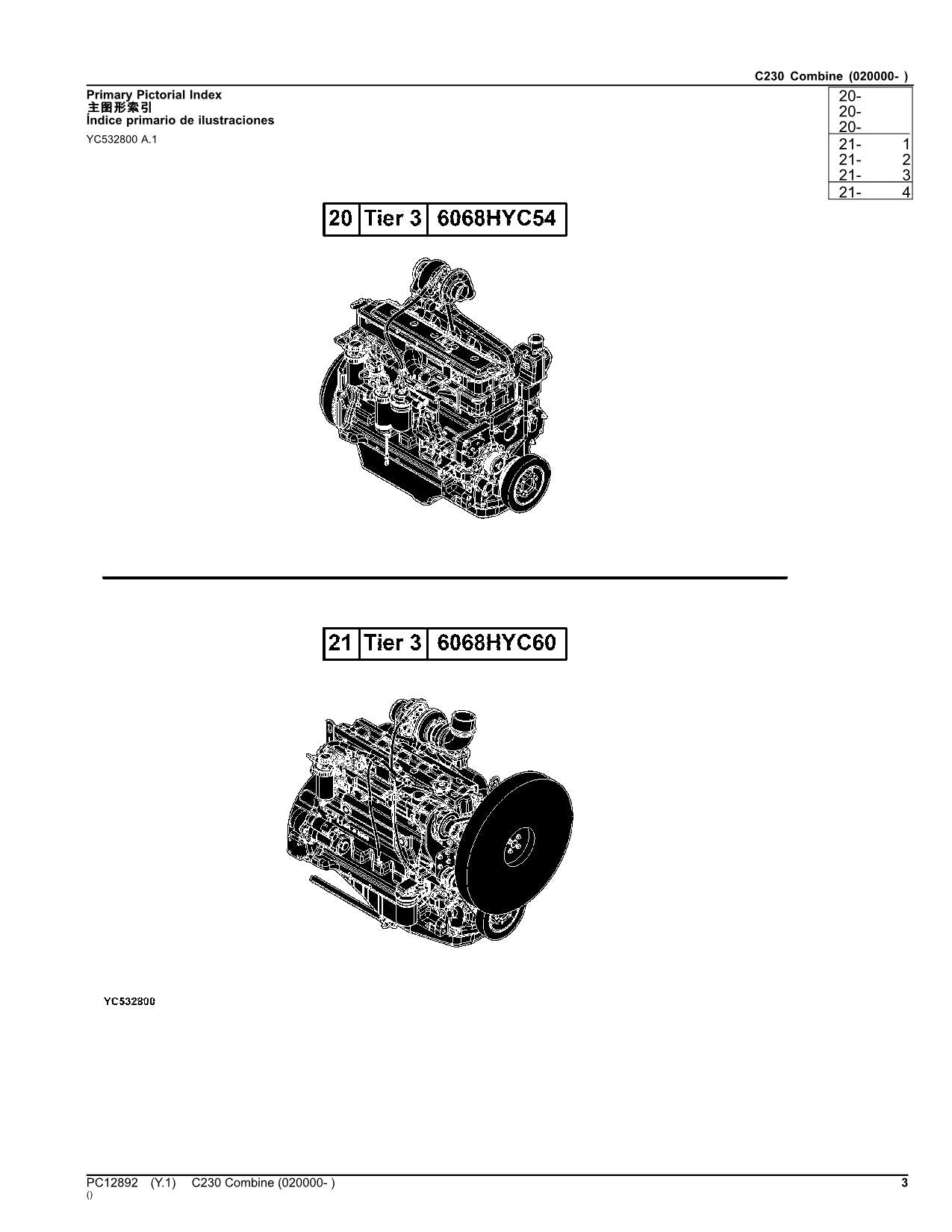 JOHN DEERE C230 MÄHDRESCHER-ERSATZTEILKATALOGHANDBUCH Nr. 1