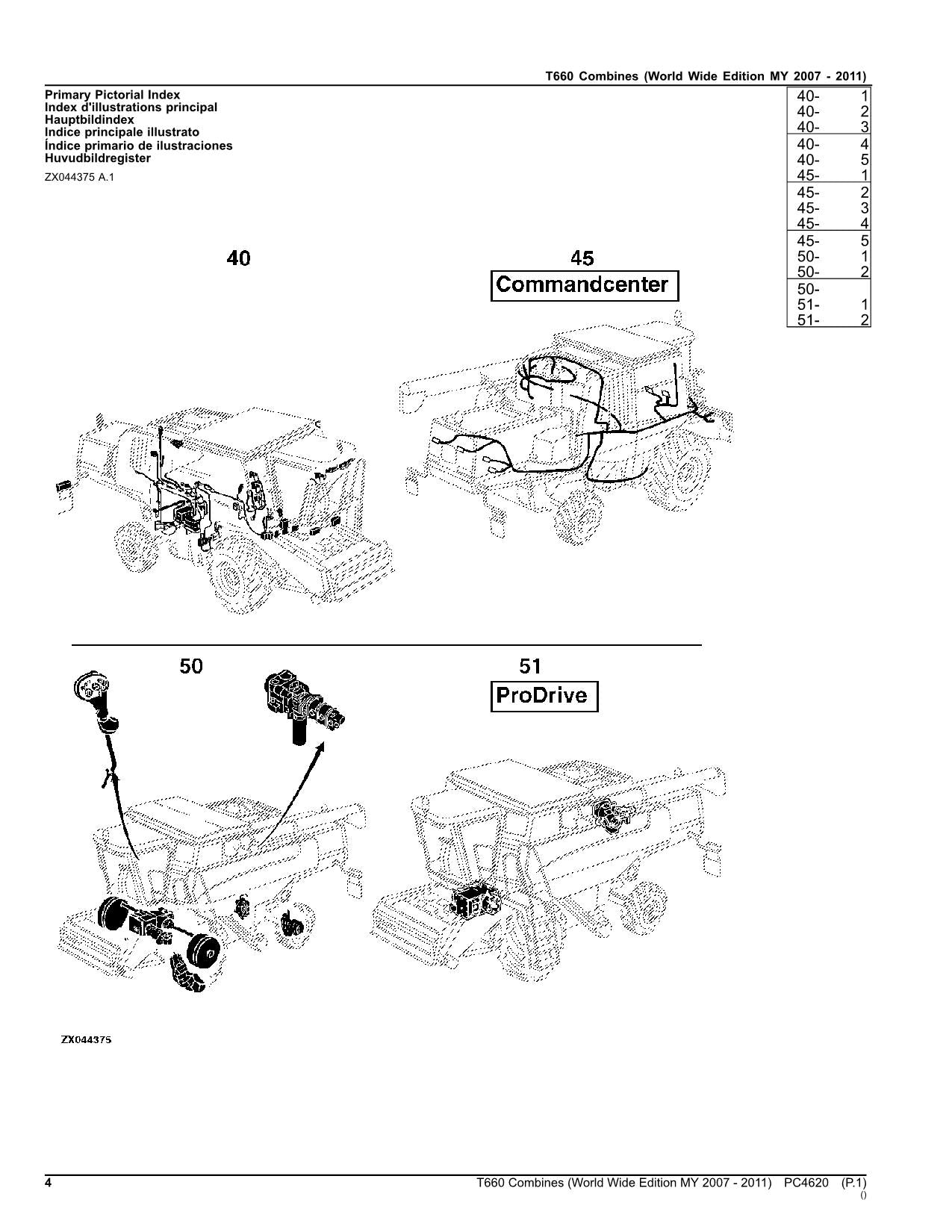 JOHN DEERE T660 COMBINE PARTS CATALOG MANUAL #4