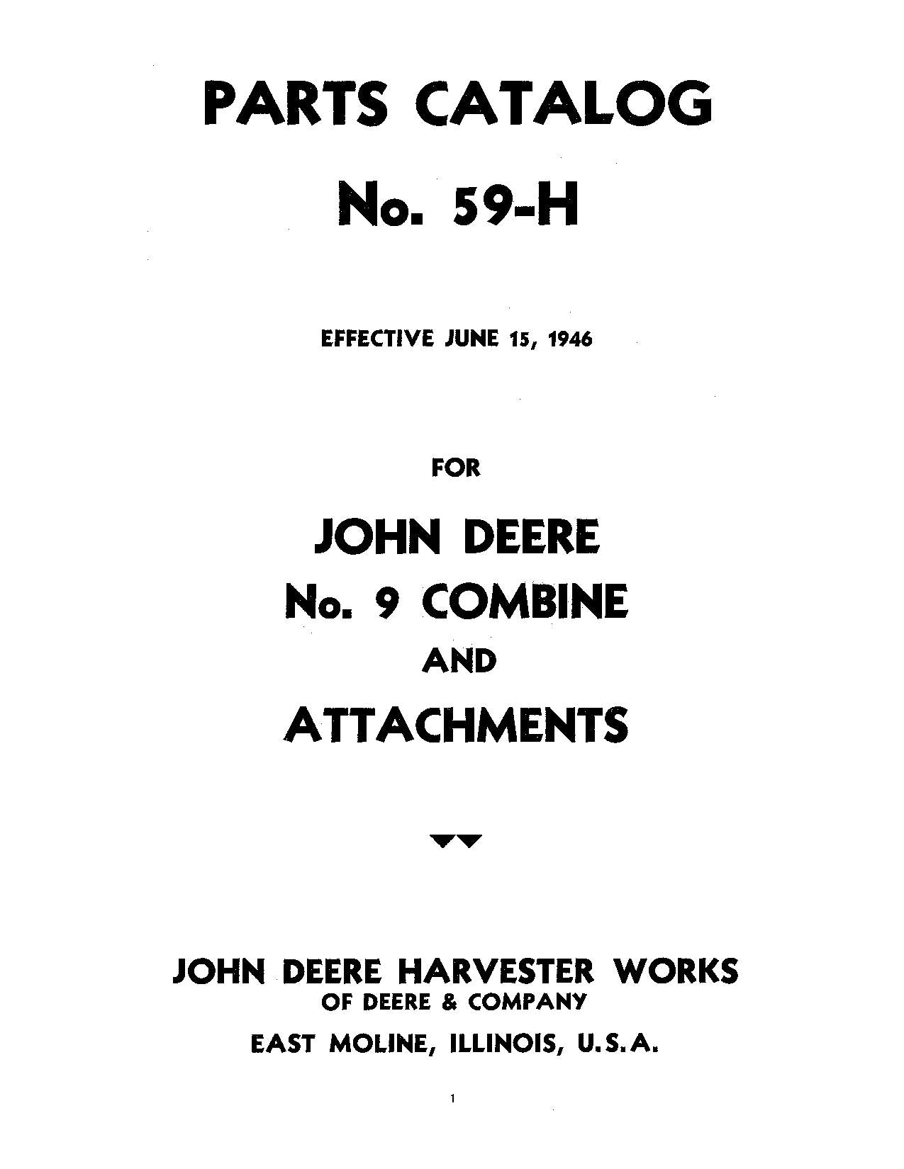 JOHN DEERE 9 COMBINE PARTS CATALOG MANUAL