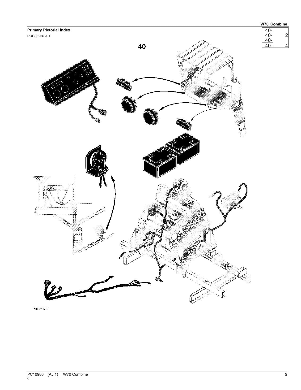 JOHN DEERE W70 MÄHDRESCHER-ERSATZTEILKATALOGHANDBUCH Nr. 1