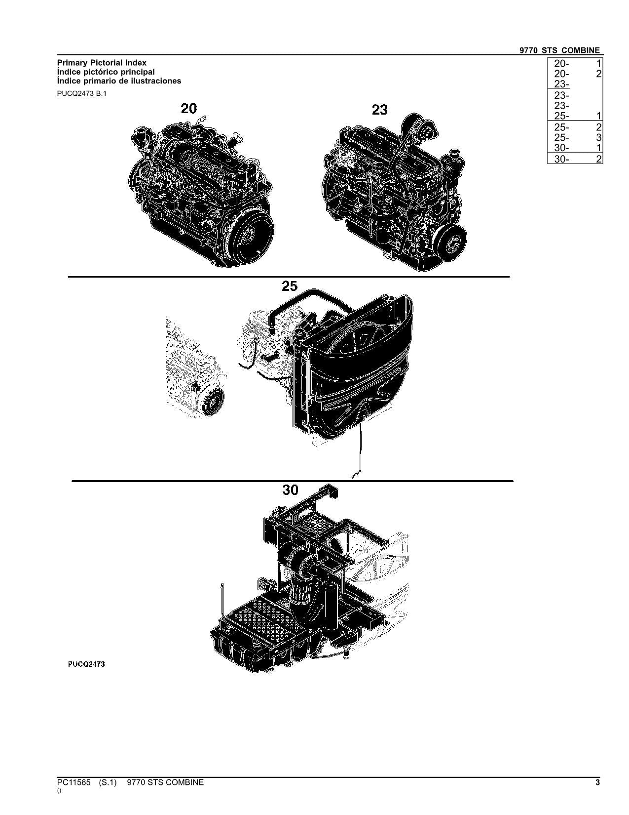 JOHN DEERE 9770 STS COMBINE PARTS CATALOG MANUAL #2