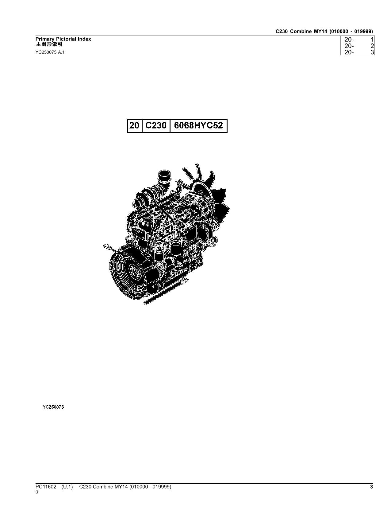 JOHN DEERE C230 MÄHDRESCHER-ERSATZTEILKATALOGHANDBUCH Nr. 2