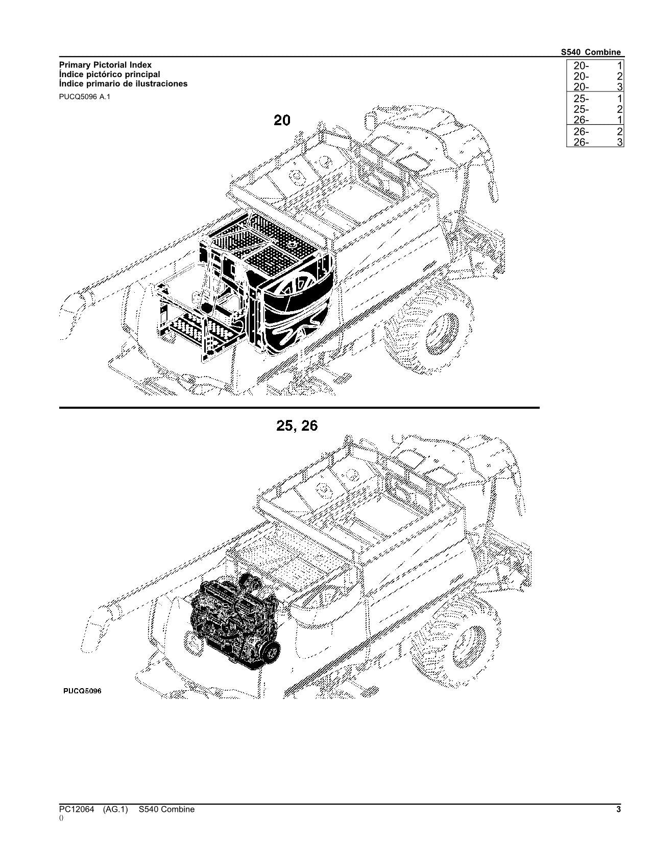 JOHN DEERE S540 MÄHDRESCHER-ERSATZTEILKATALOGHANDBUCH Nr. 1