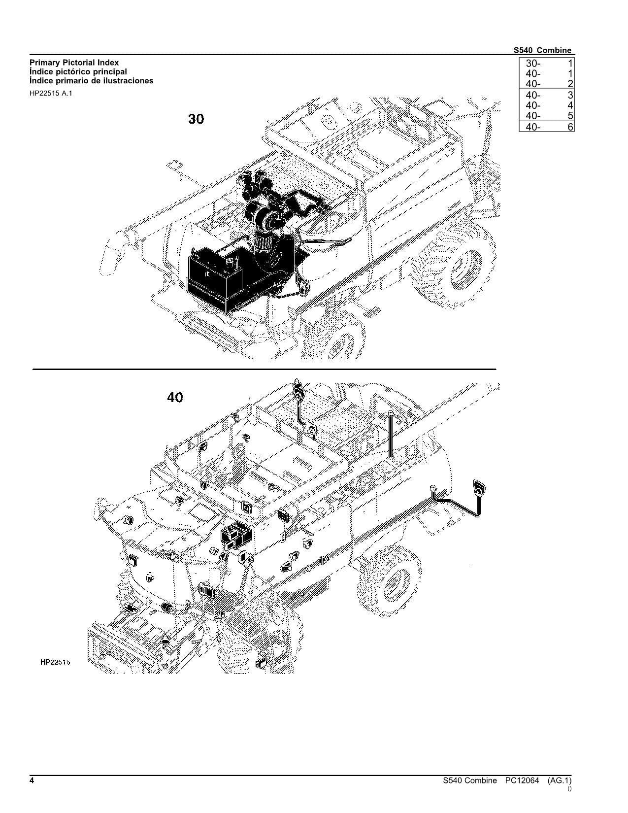 JOHN DEERE S540 MÄHDRESCHER-ERSATZTEILKATALOGHANDBUCH Nr. 1