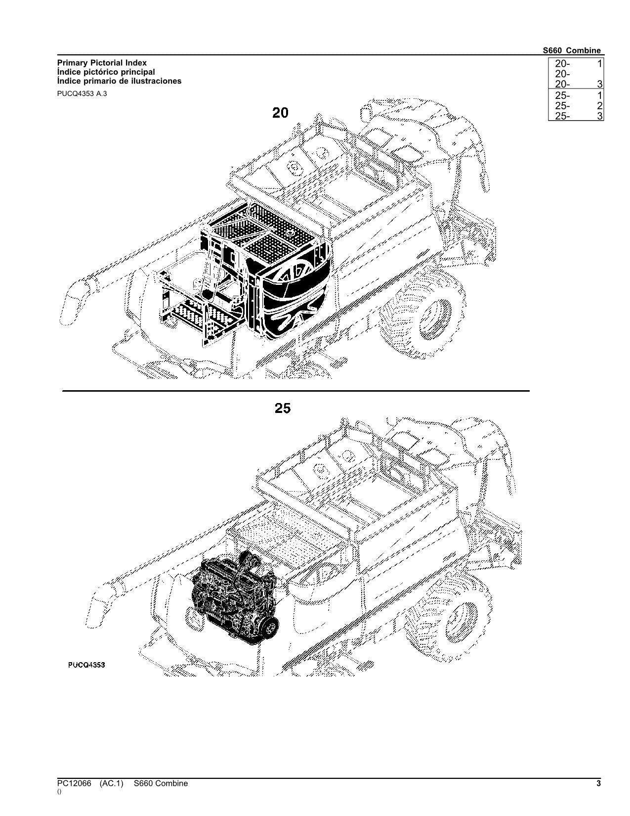 JOHN DEERE S660 MÄHDRESCHER-ERSATZTEILKATALOGHANDBUCH Nr. 1