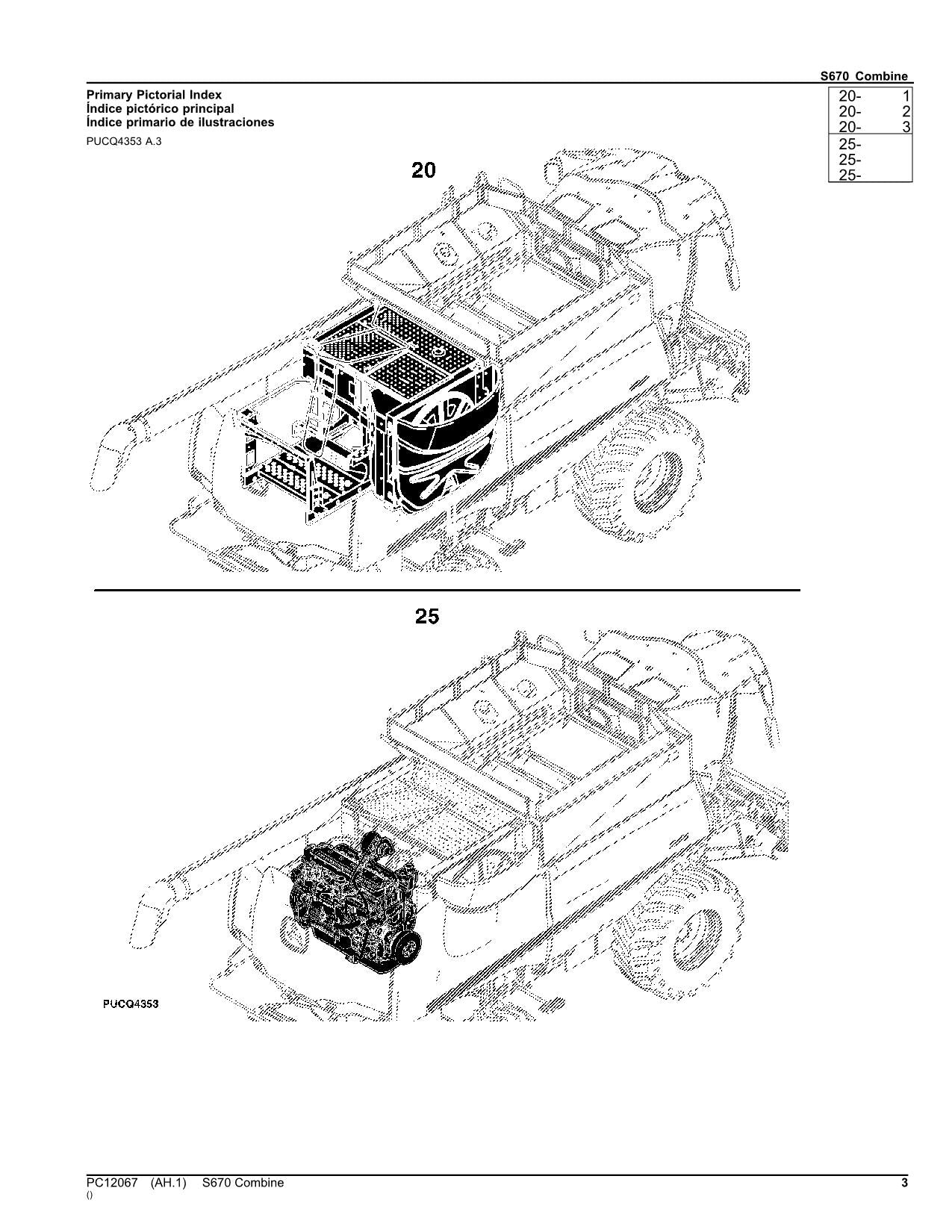 MANUEL DU CATALOGUE DES PIÈCES DE LA MOISSONNEUSE-BATTEUSE JOHN DEERE S670 - 120099