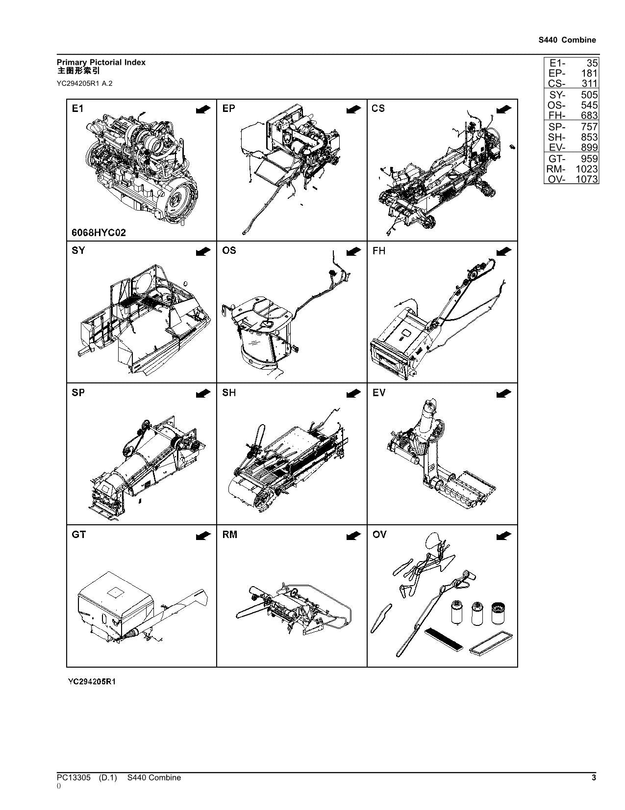 JOHN DEERE S440 MÄHDRESCHER-ERSATZTEILKATALOGHANDBUCH Nr. 2