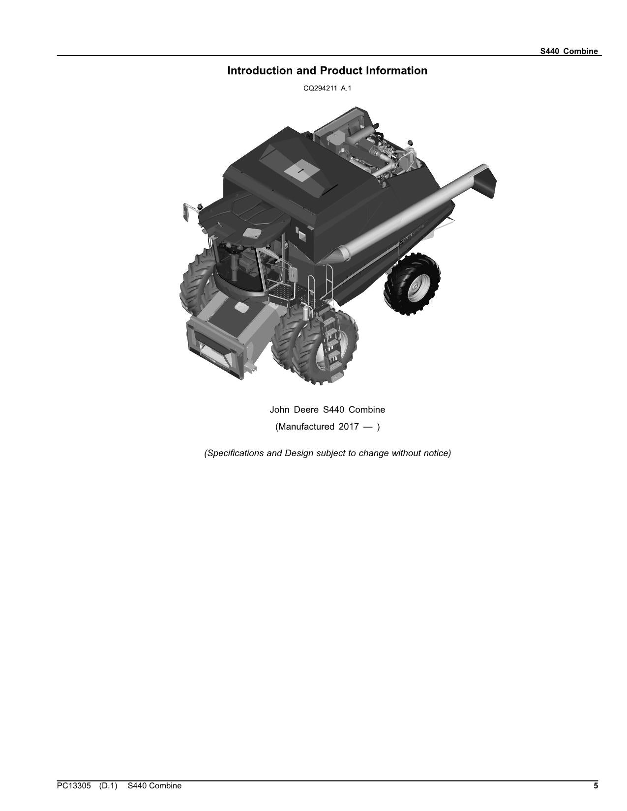 JOHN DEERE S440 MÄHDRESCHER-ERSATZTEILKATALOGHANDBUCH Nr. 2