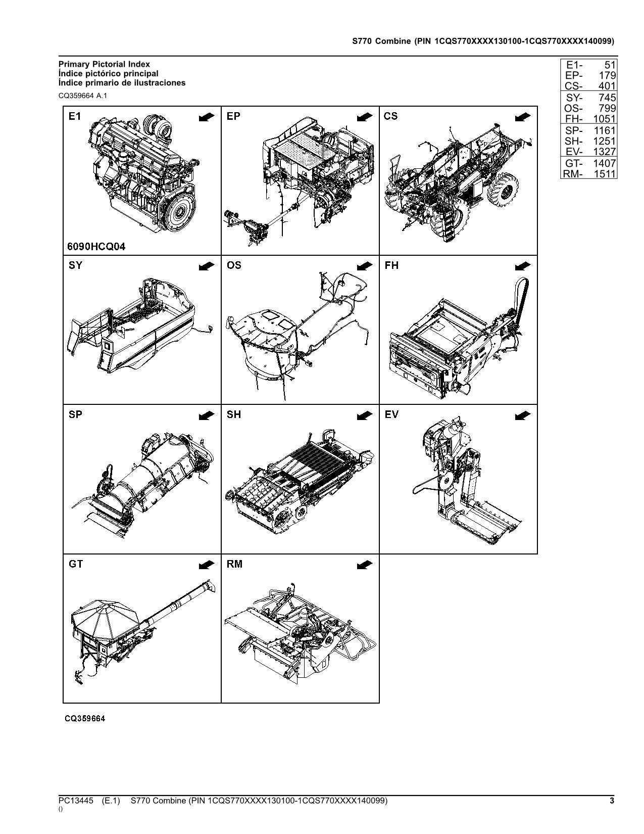 JOHN DEERE S770 MÄHDRESCHER-ERSATZTEILKATALOGHANDBUCH Nr. 4