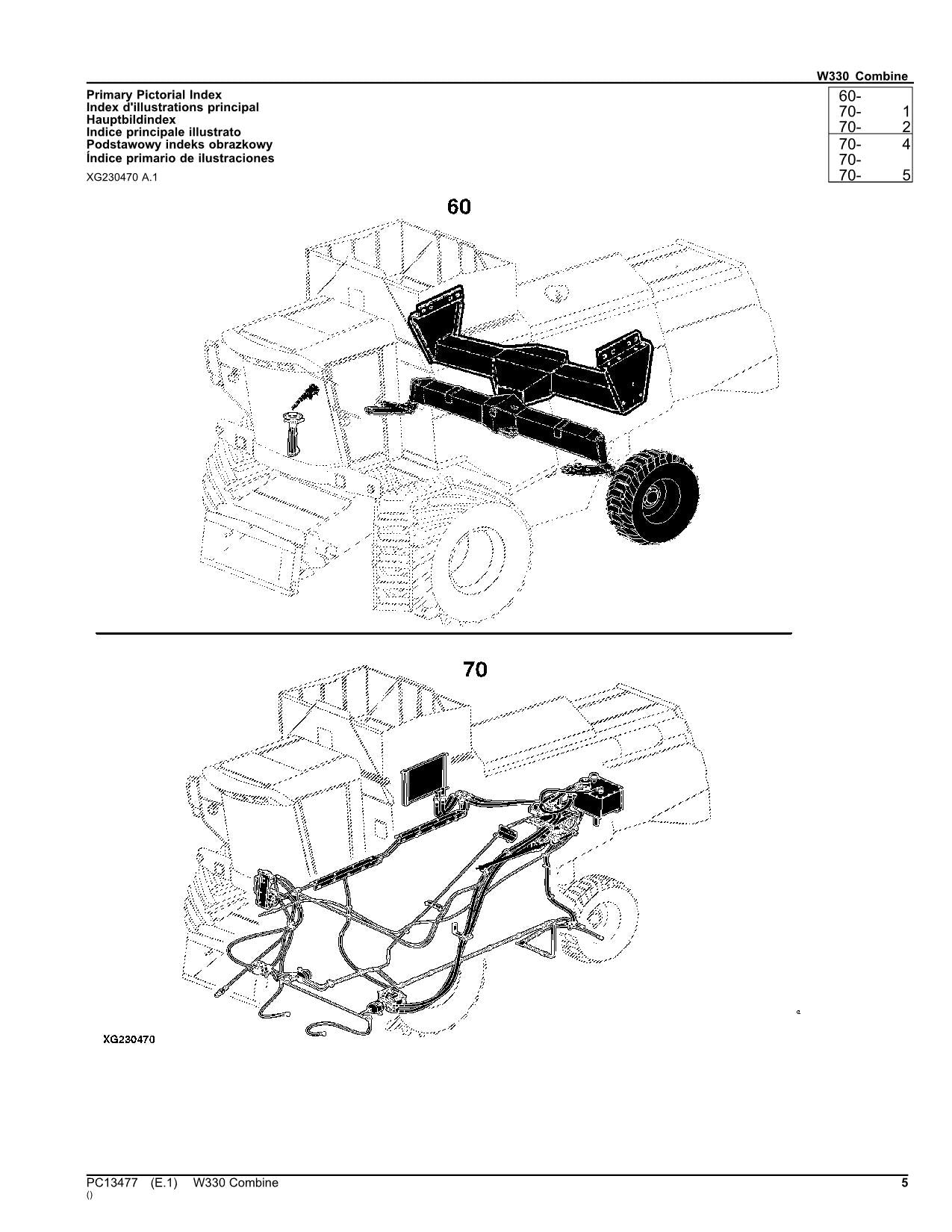 JOHN DEERE W330 COMBINE PARTS CATALOG MANUAL #2