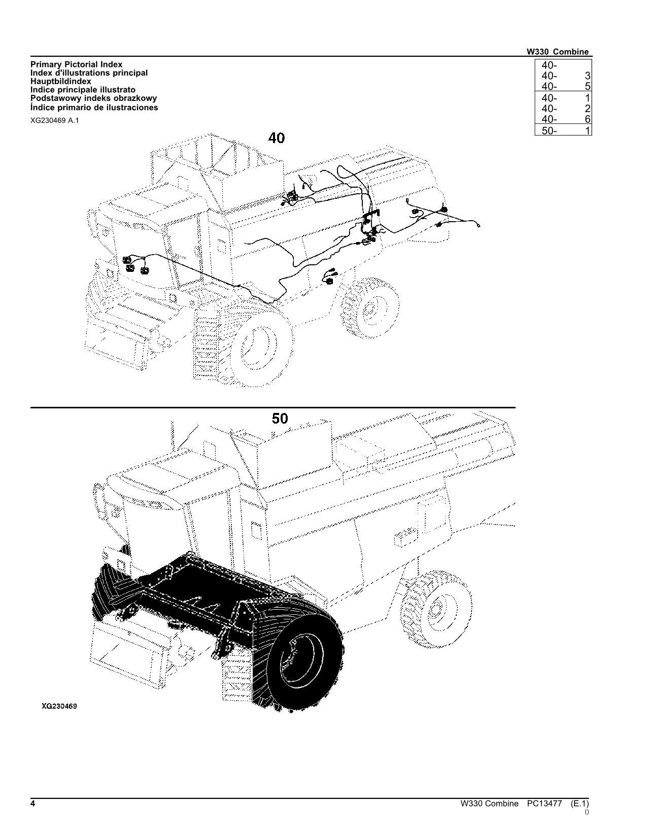 JOHN DEERE W330 COMBINE PARTS CATALOG MANUAL #2