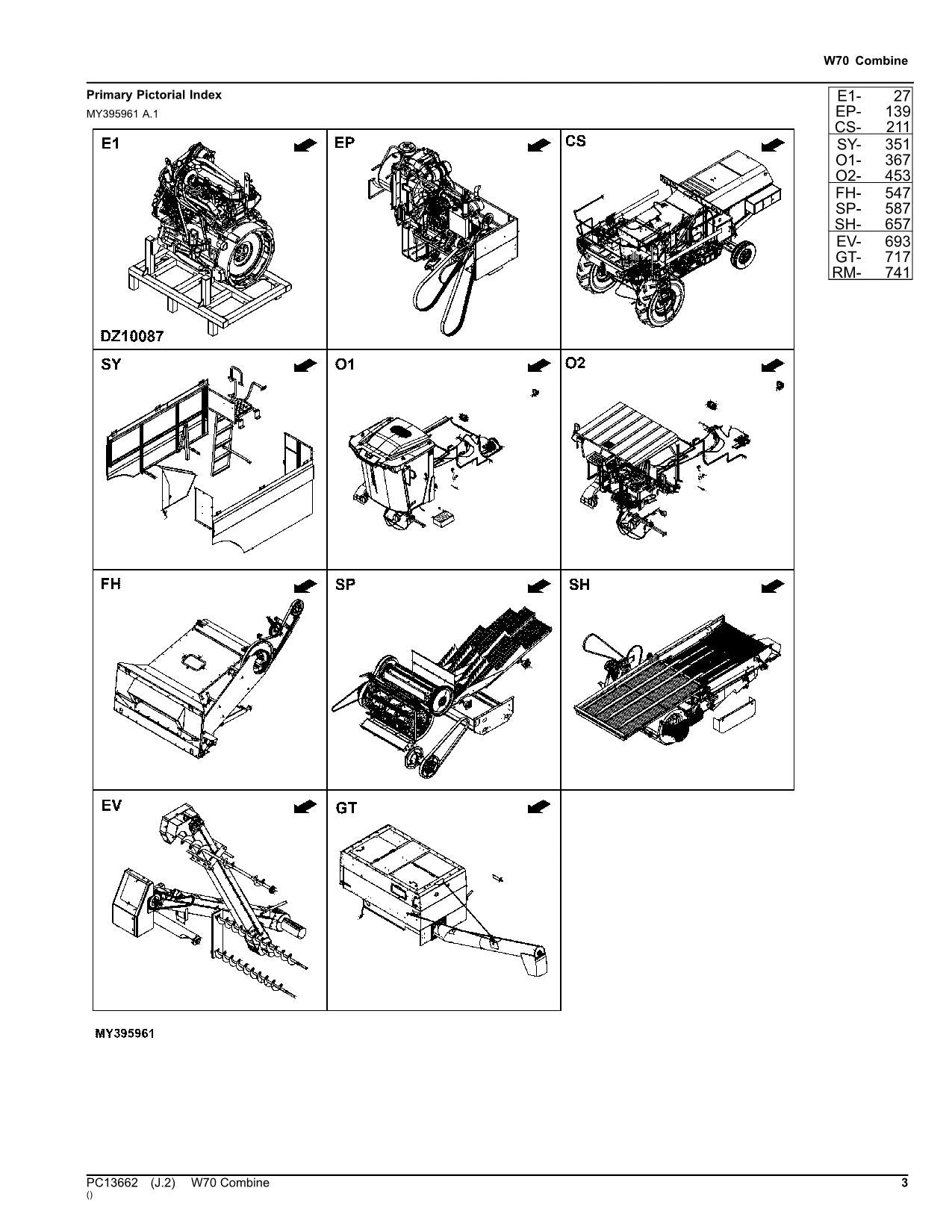 JOHN DEERE W70 MÄHDRESCHER-ERSATZTEILKATALOGHANDBUCH Nr. 2