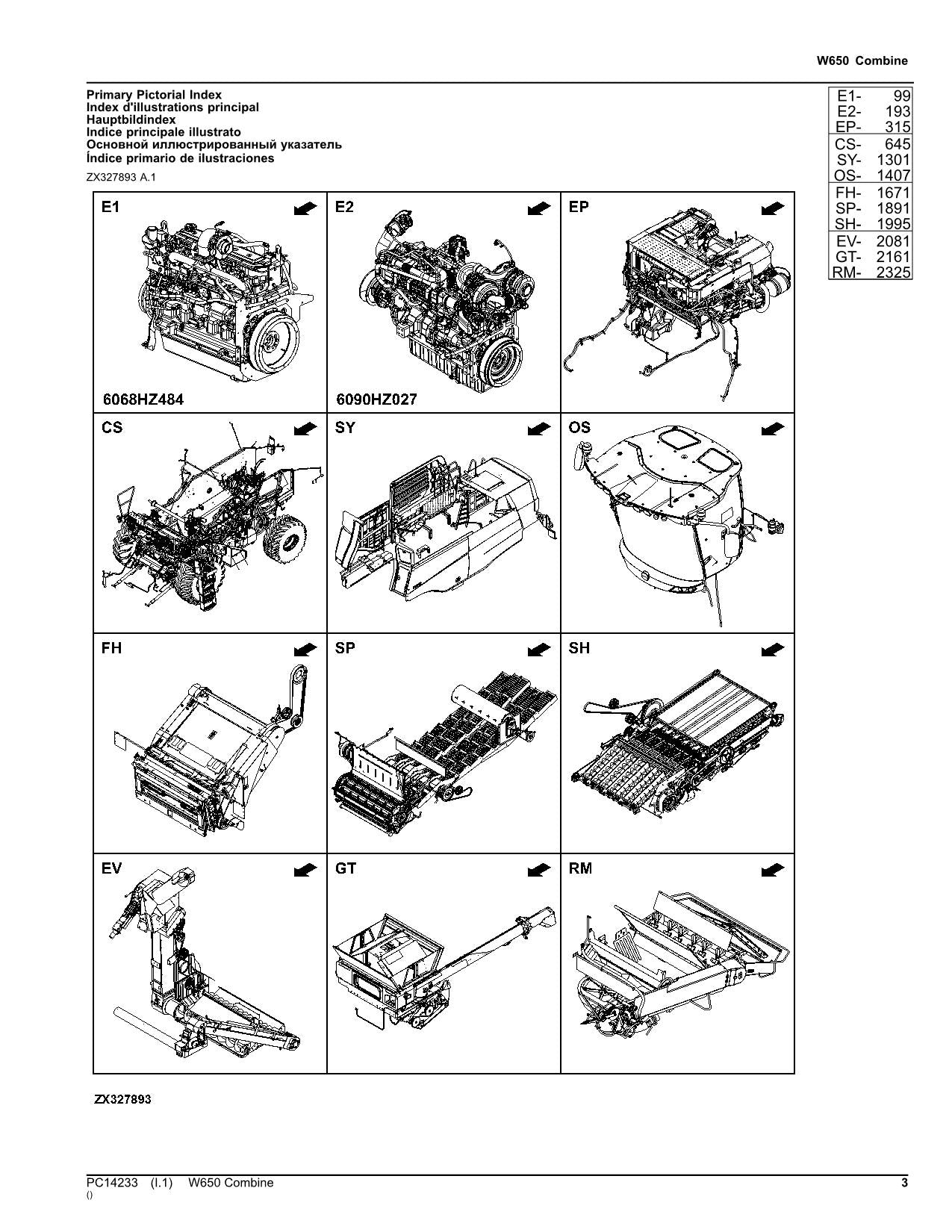 JOHN DEERE W650 MÄHDRESCHER-ERSATZTEILKATALOGHANDBUCH Nr. 4