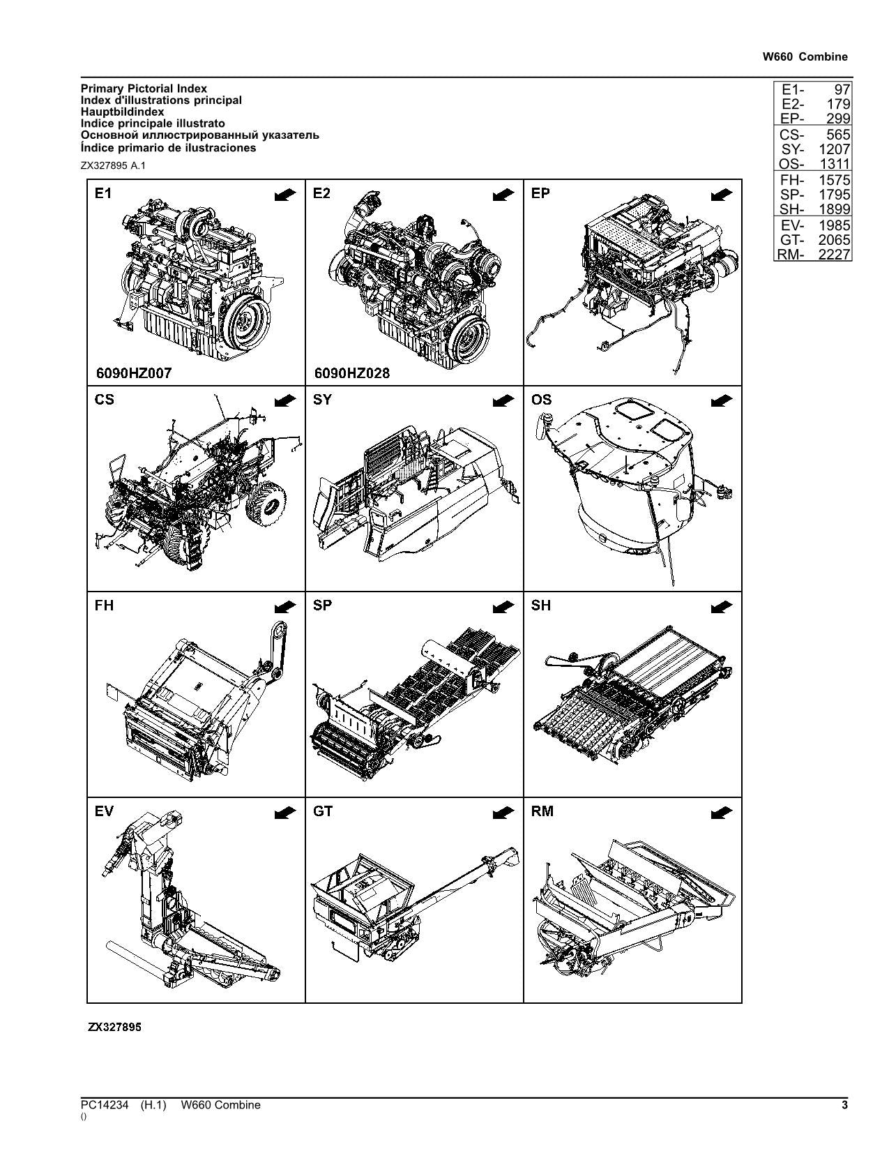 JOHN DEERE W660 MÄHDRESCHER-ERSATZTEILKATALOGHANDBUCH 115000-119900