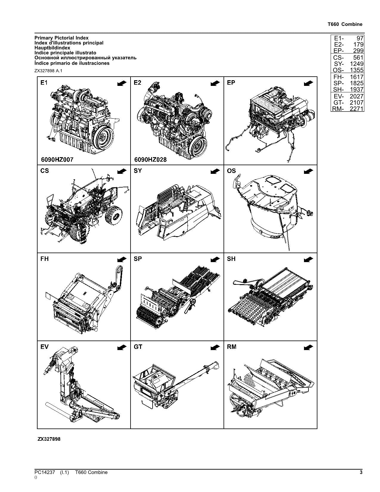 JOHN DEERE T660 COMBINE PARTS CATALOG MANUAL #5