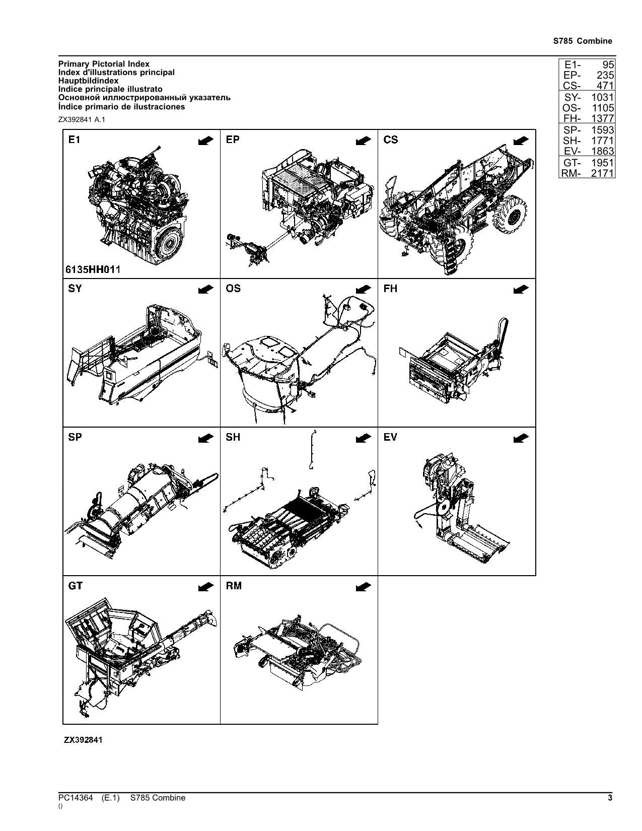 JOHN DEERE S785 MÄHDRESCHER-ERSATZTEILKATALOGHANDBUCH Nr. 4