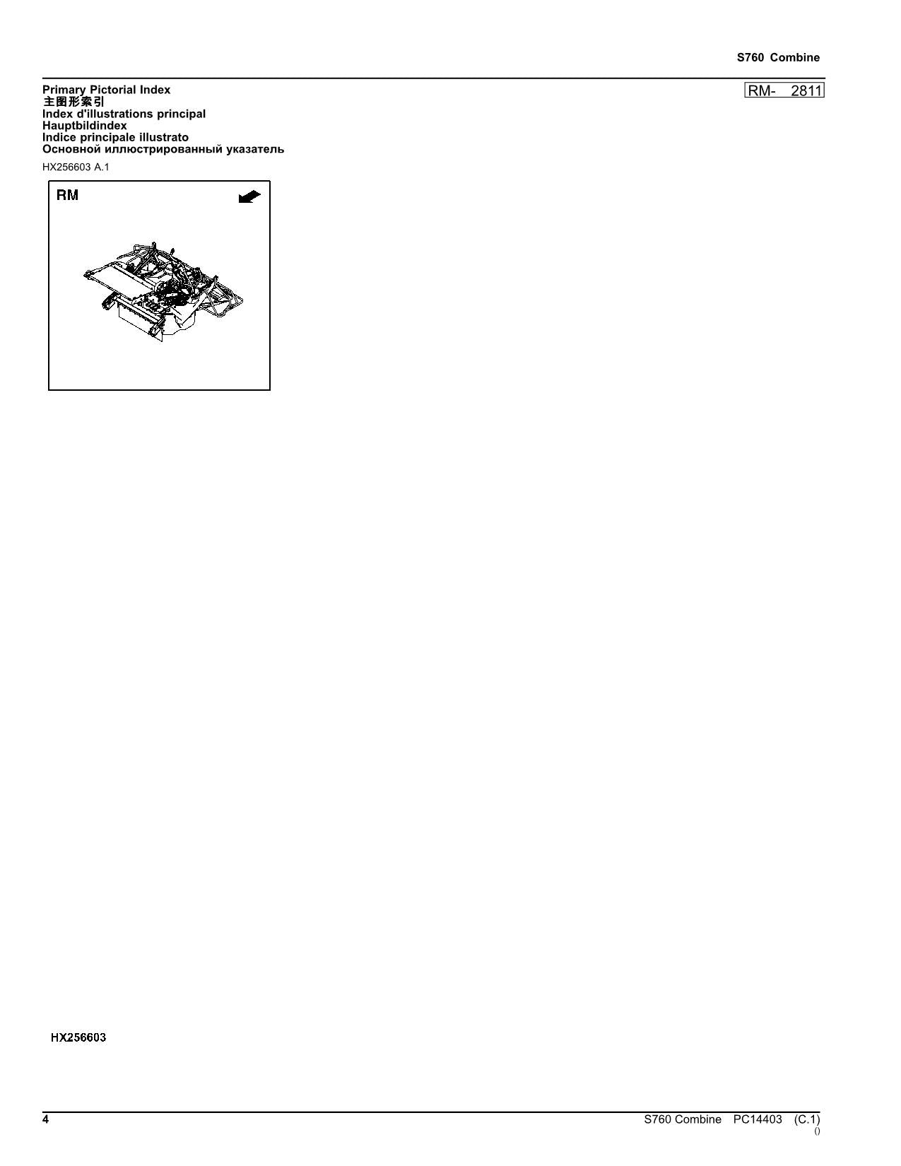 JOHN DEERE S760 MÄHDRESCHER-ERSATZTEILKATALOGHANDBUCH Nr. 7