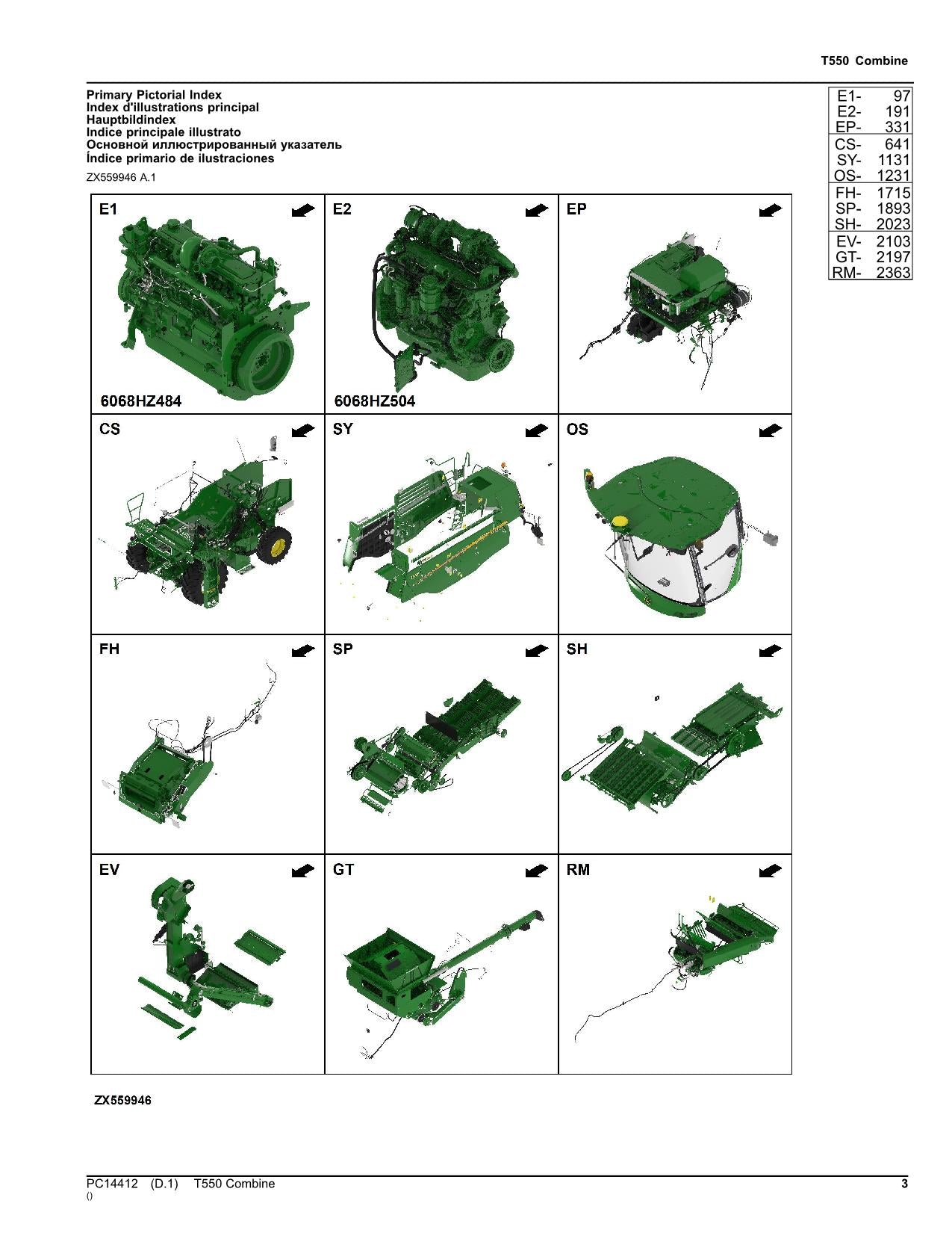 MANUEL DU CATALOGUE DES PIÈCES DE LA MOISSONNEUSE-BATTEUSE JOHN DEERE T550 #6