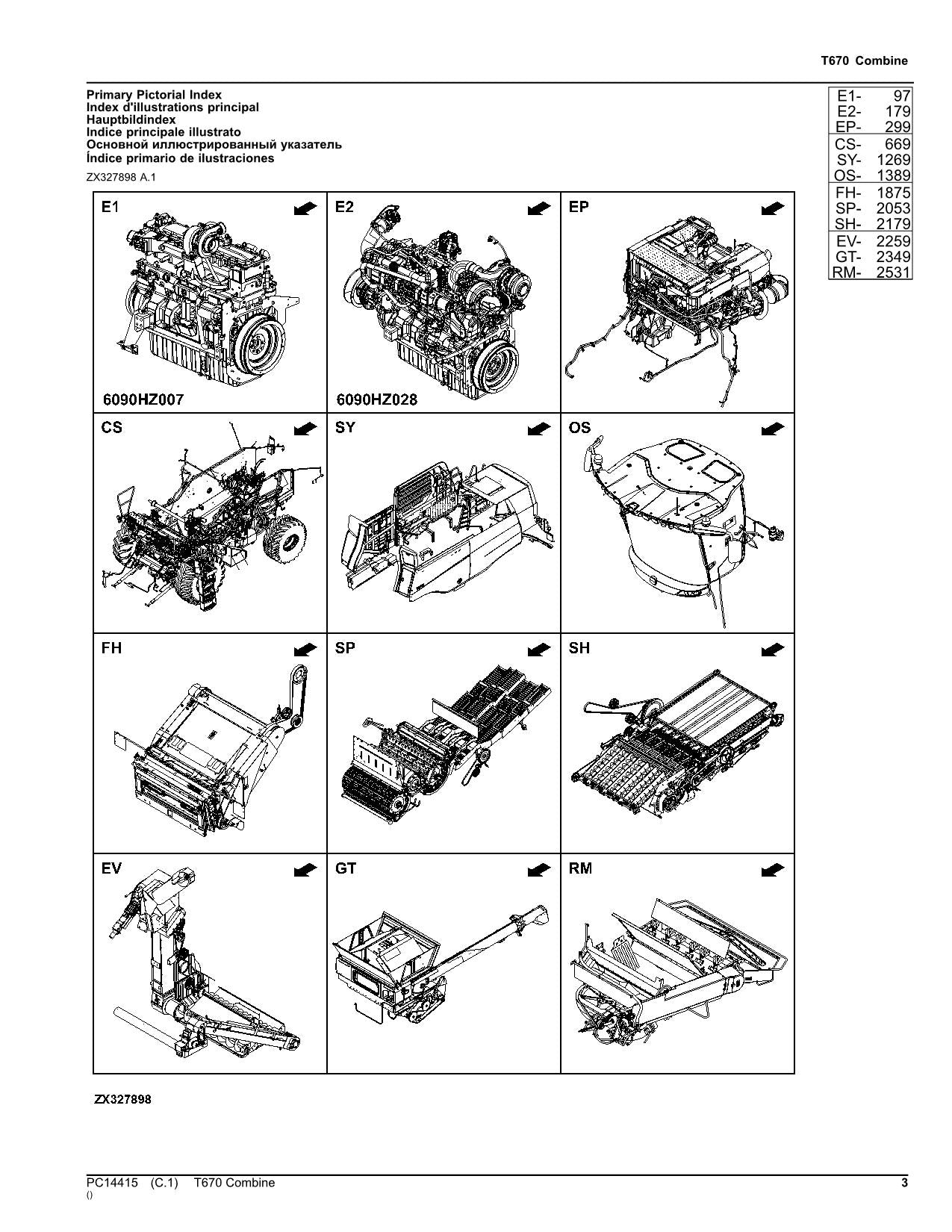 JOHN DEERE T670 MÄHDRESCHER-ERSATZTEILKATALOGHANDBUCH Nr. 8