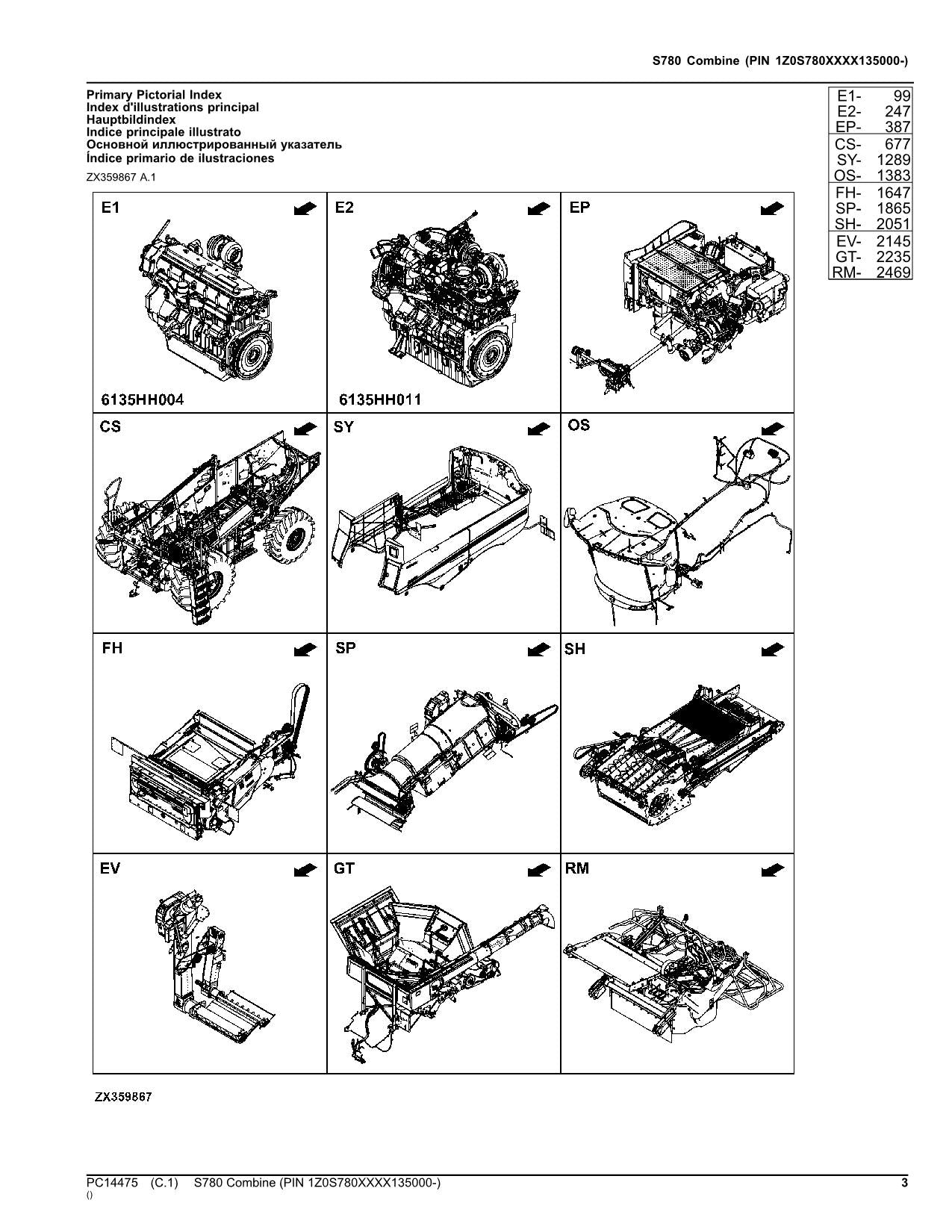 JOHN DEERE S780 MÄHDRESCHER-ERSATZTEILKATALOGHANDBUCH Nr. 9