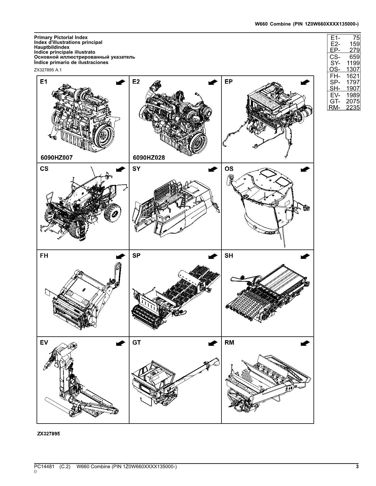 MANUEL DU CATALOGUE DES PIÈCES DE LA MOISSONNEUSE-BATTEUSE JOHN DEERE W660 135000-