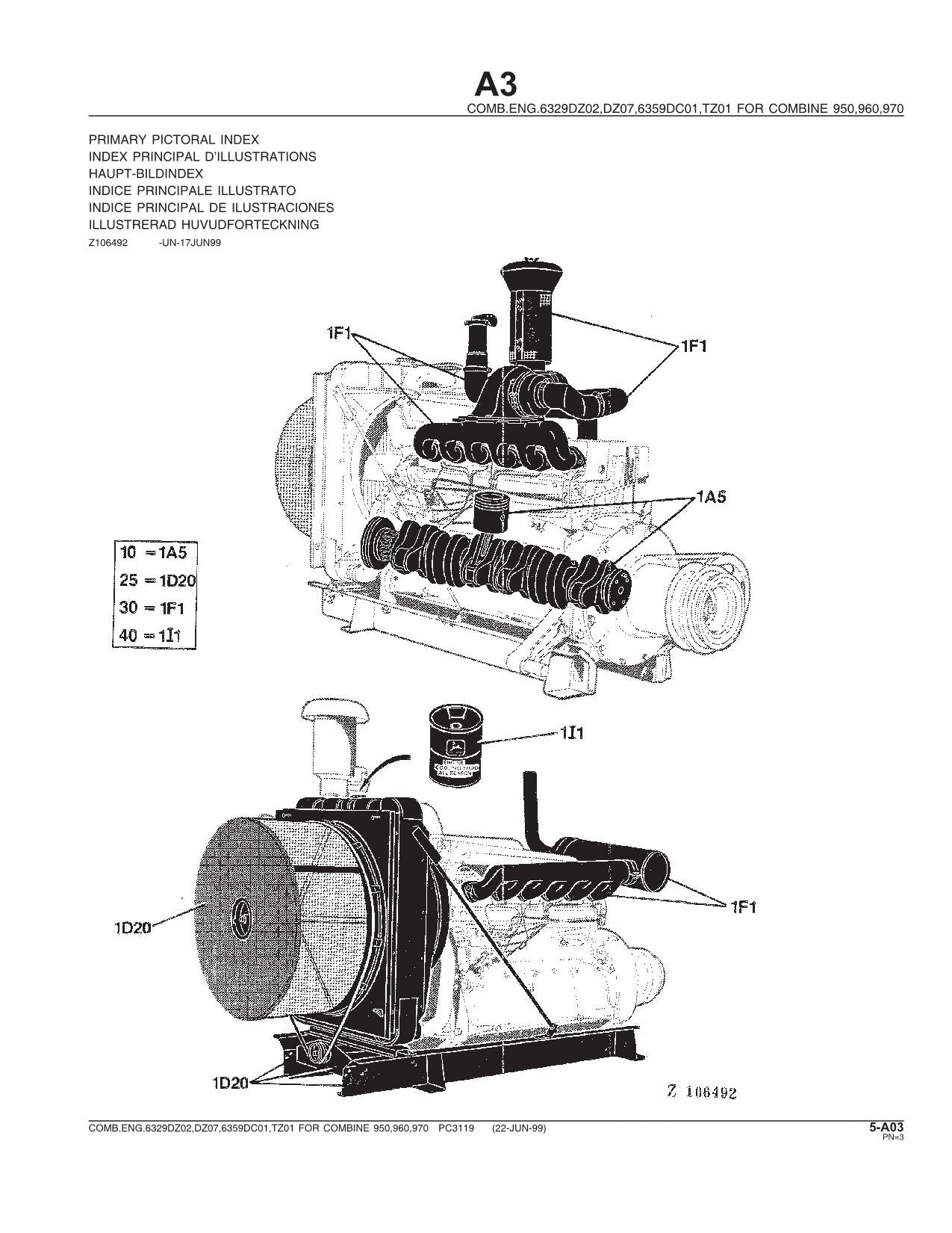 JOHN DEERE 63229DZ02 DZ07 6359DC01 TZ01 MÄHDRESCHER-ERSATZTEILKATALOGHANDBUCH