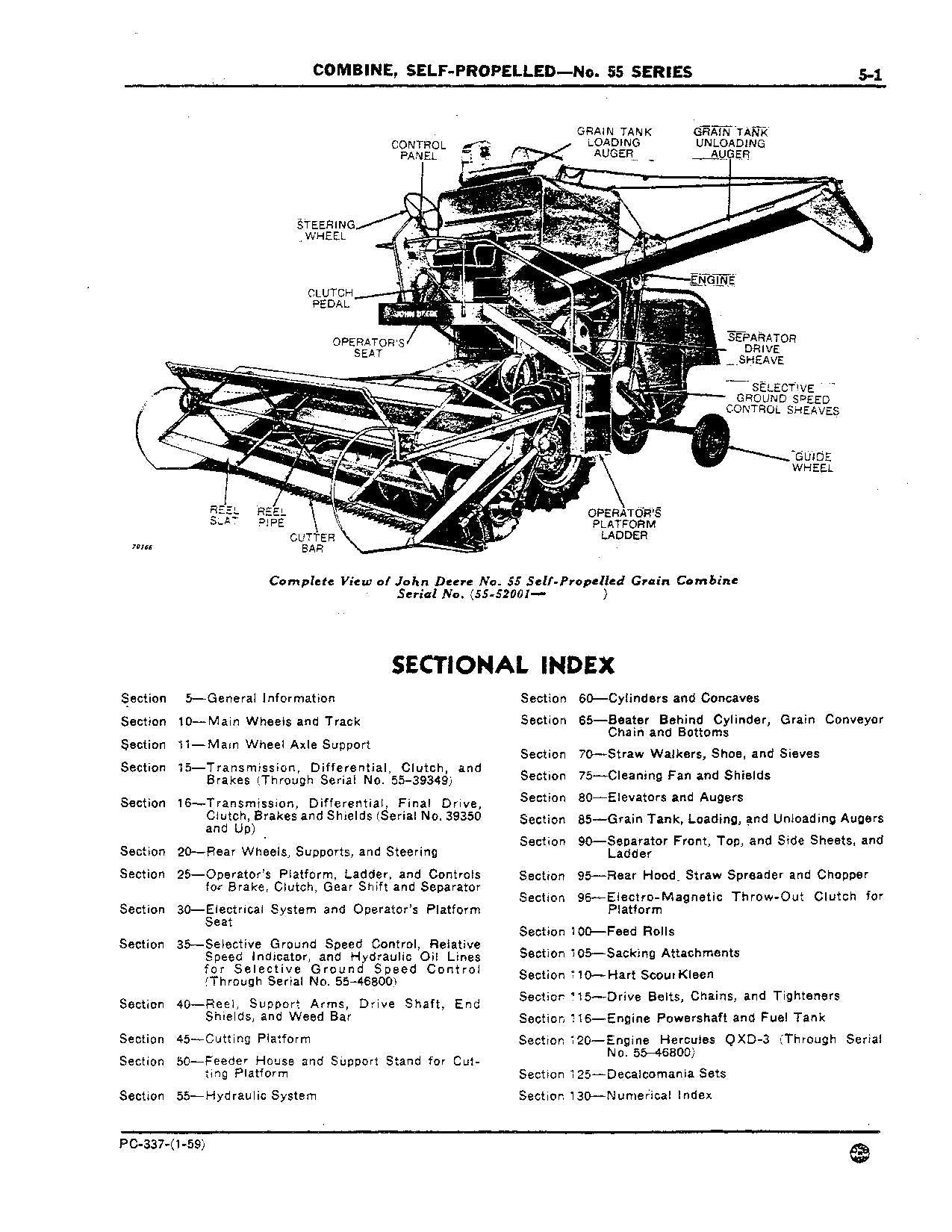 MANUEL DU CATALOGUE DES PIÈCES DE LA MOISSONNEUSE-BATTEUSE JOHN DEERE 55 #1