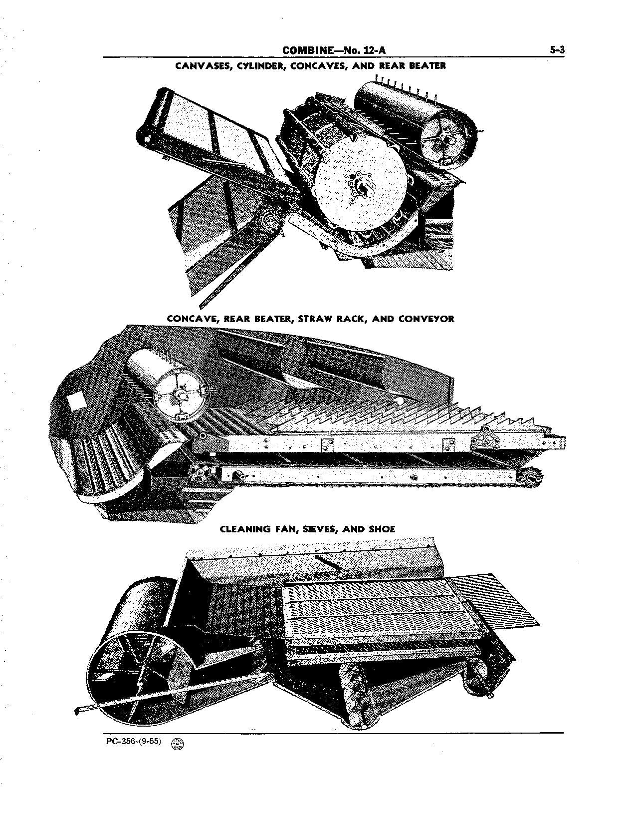 JOHN DEERE 12-A COMBINE PARTS CATALOG MANUAL