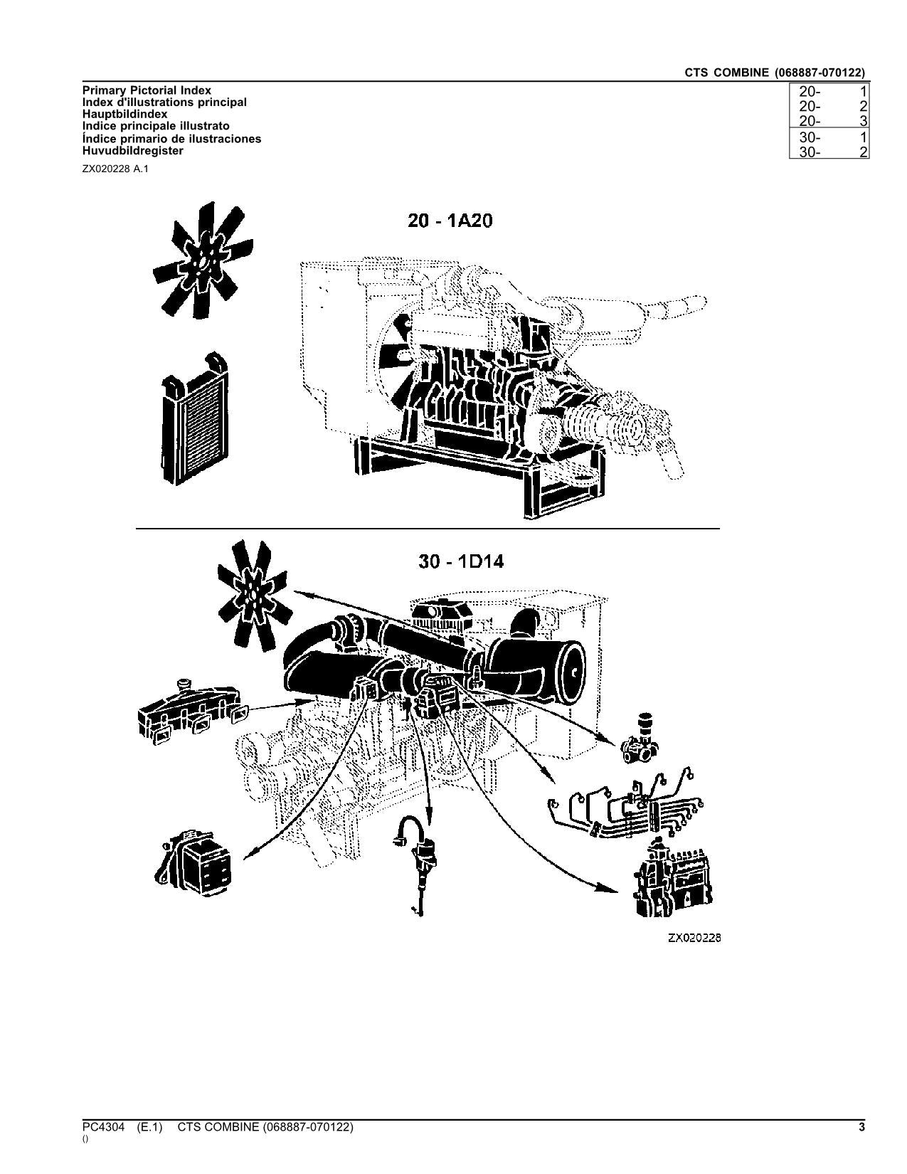 JOHN DEERE CTS COMBINE PARTS CATALOG MANUAL #3